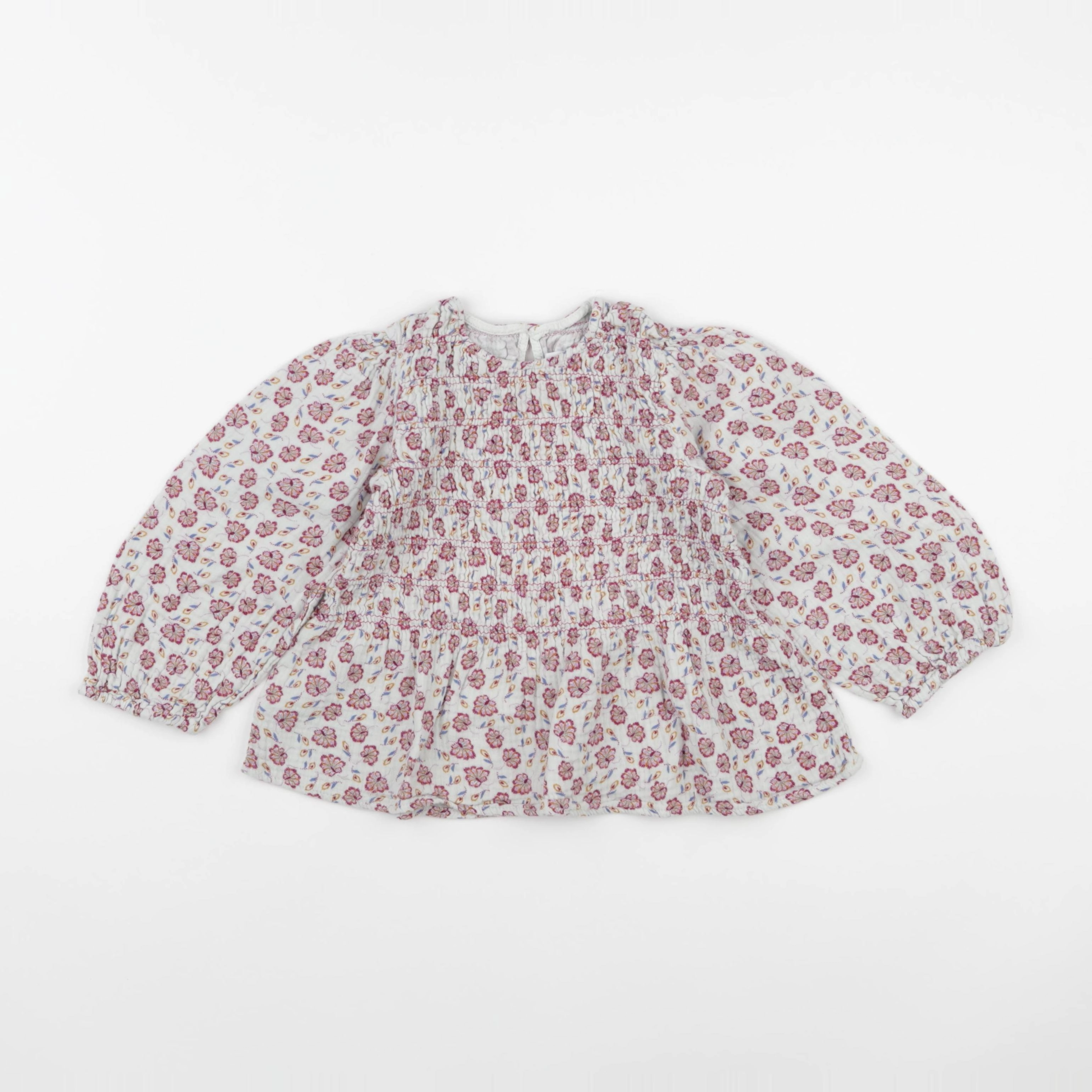 Zara - blouse blanc, rose - 4/5 ans