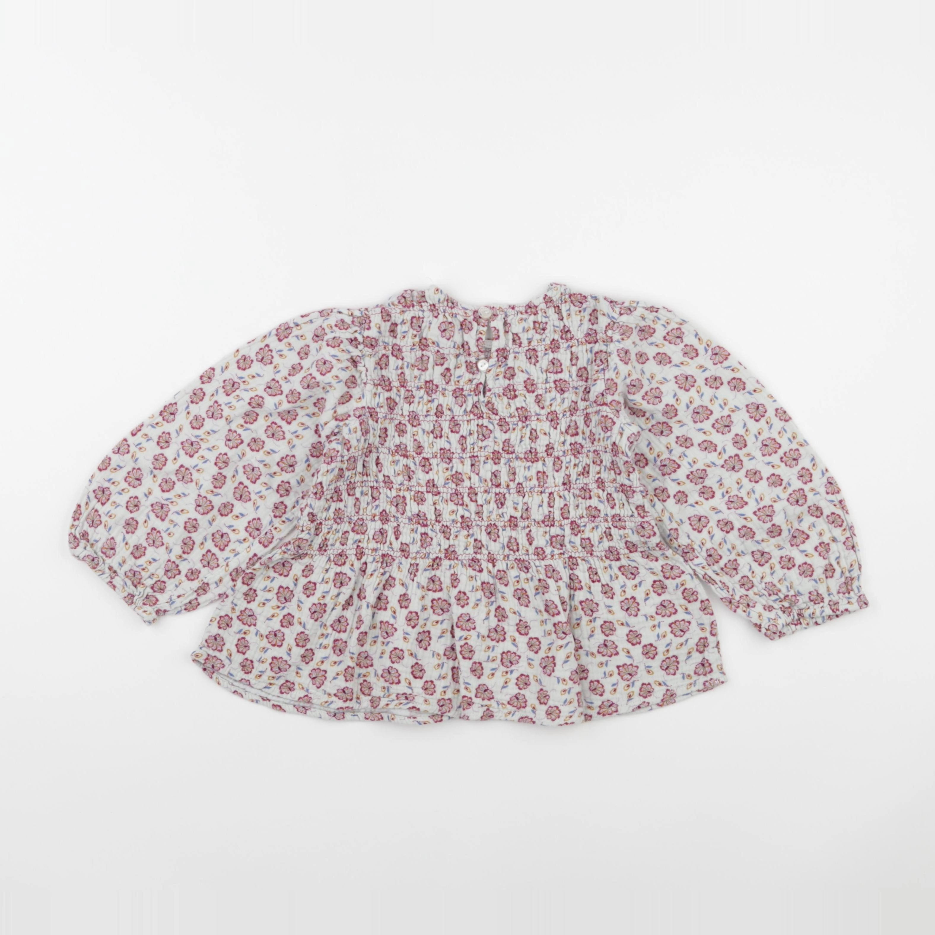 Zara - blouse blanc, rose - 4/5 ans