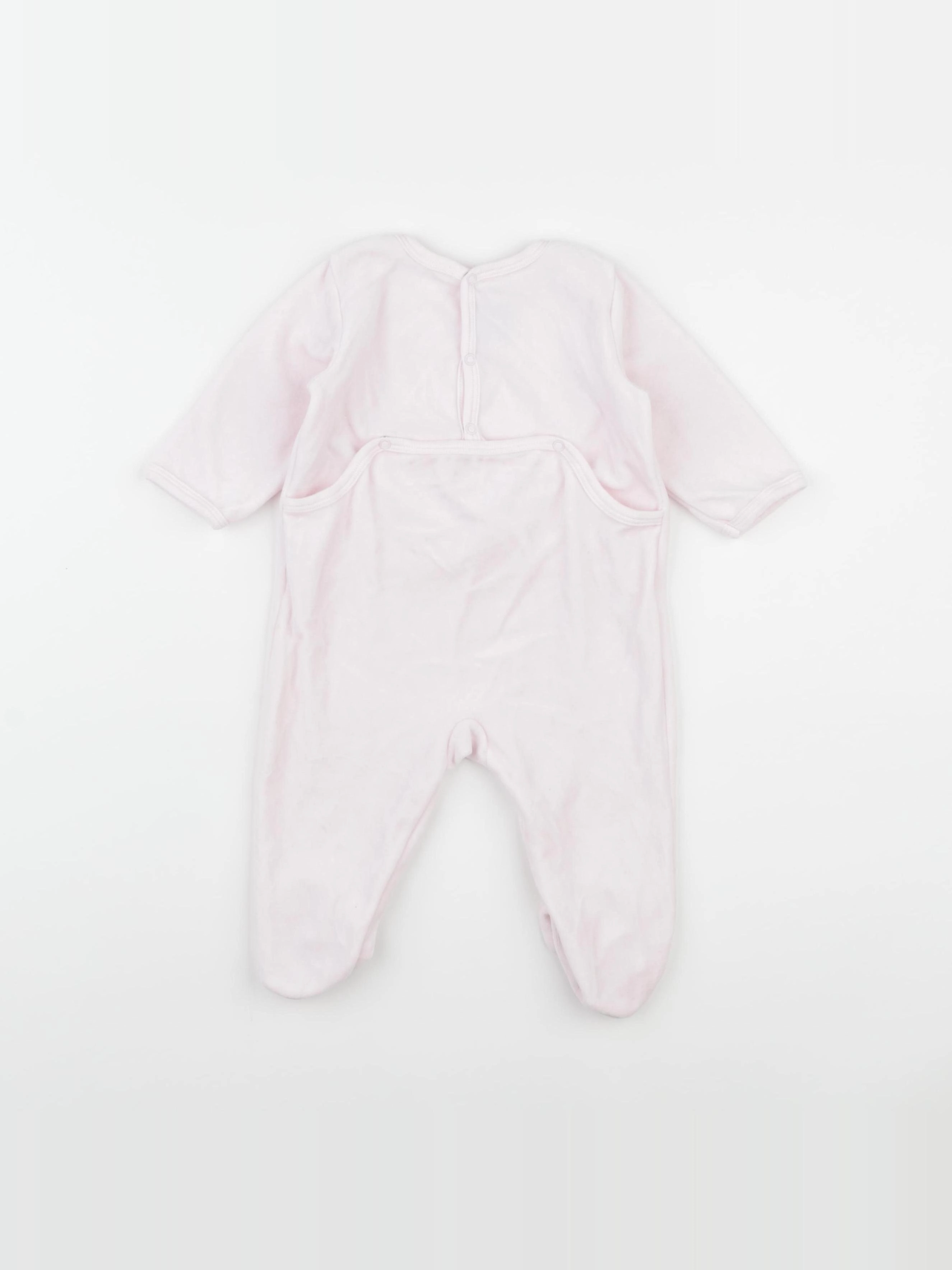 Petit Bateau - pyjama velours rose - 6 mois