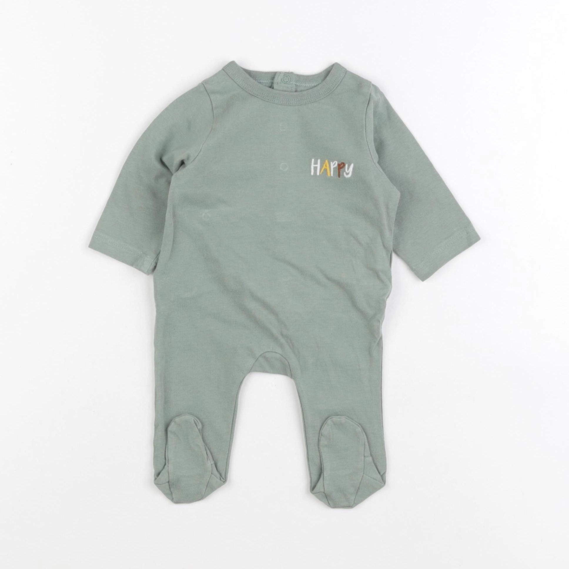 Boutchou - pyjama coton vert - 1 mois
