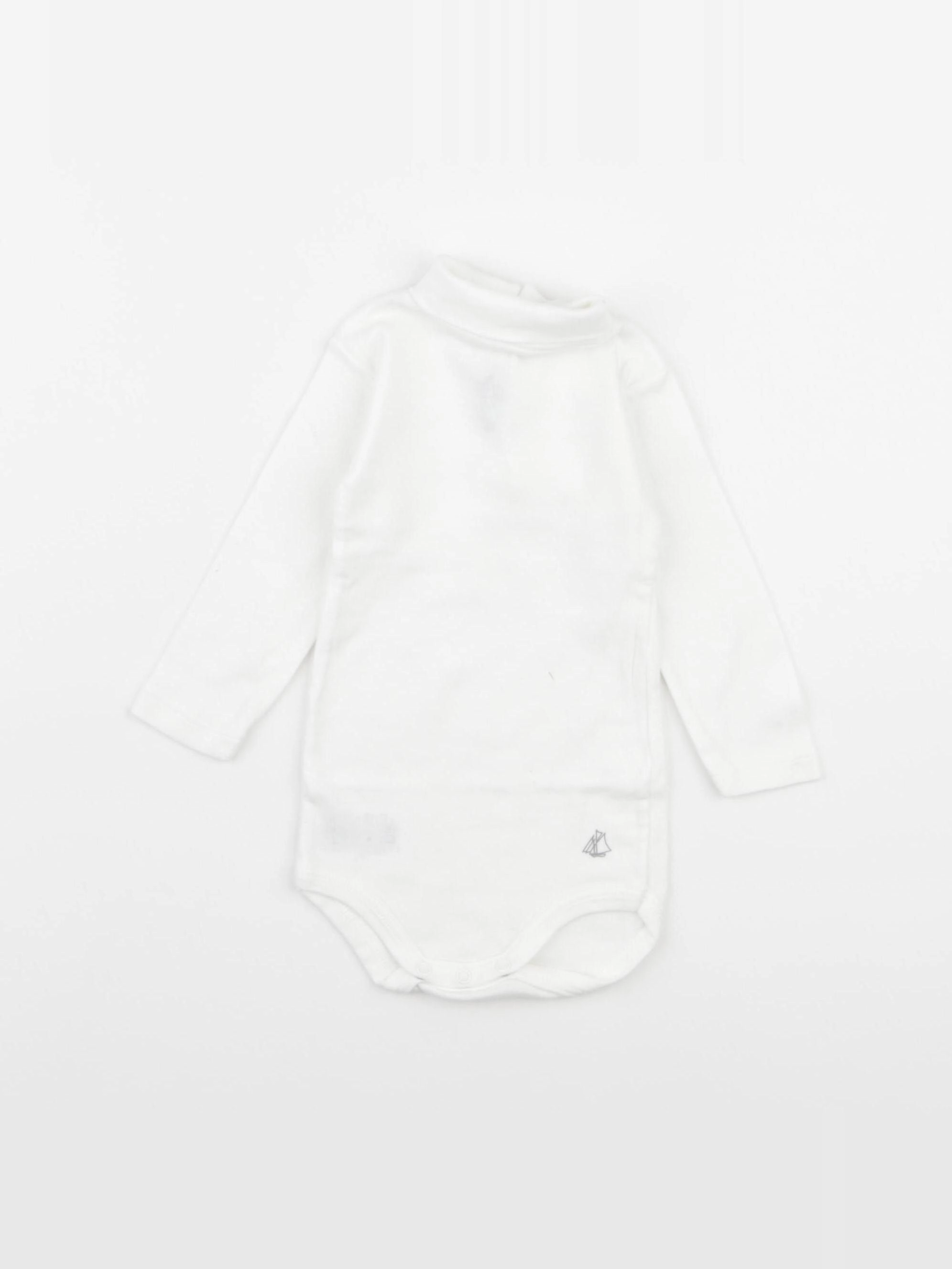 Petit Bateau - body à col blanc - 6 mois