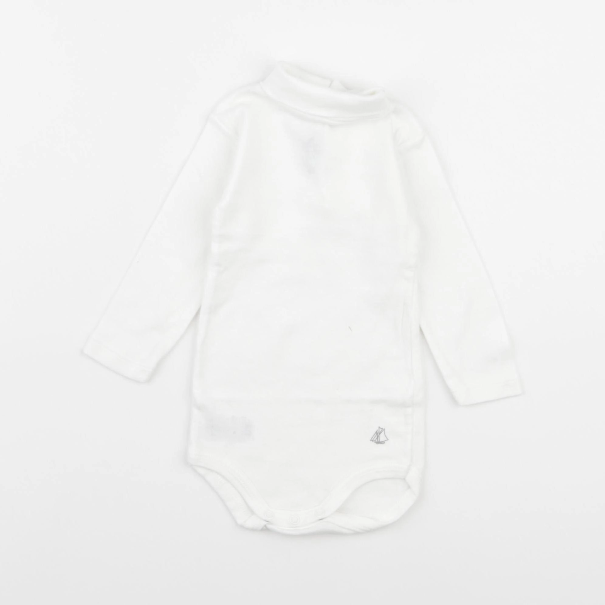 Petit Bateau - body à col blanc - 6 mois