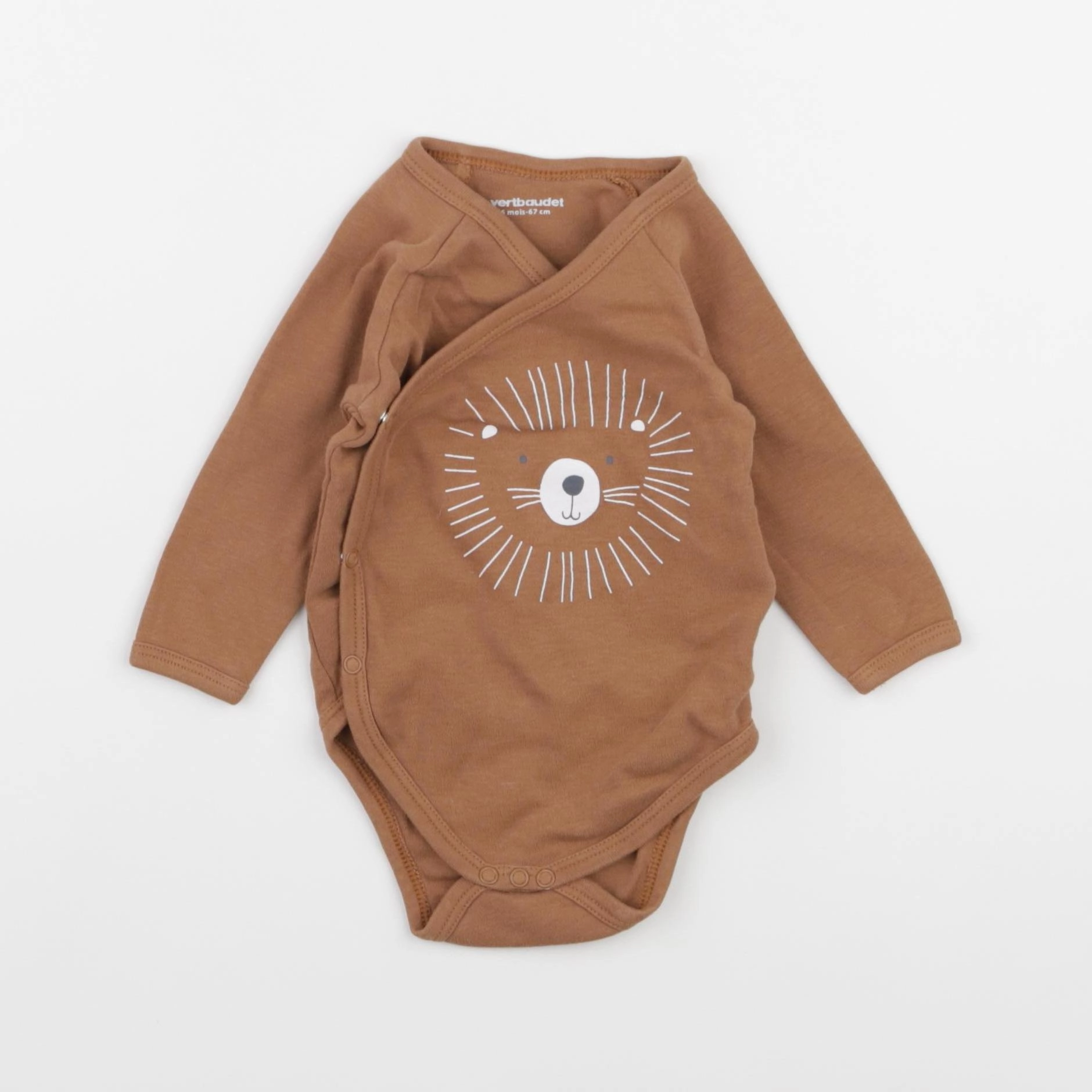 Vertbaudet - body marron - 6 mois