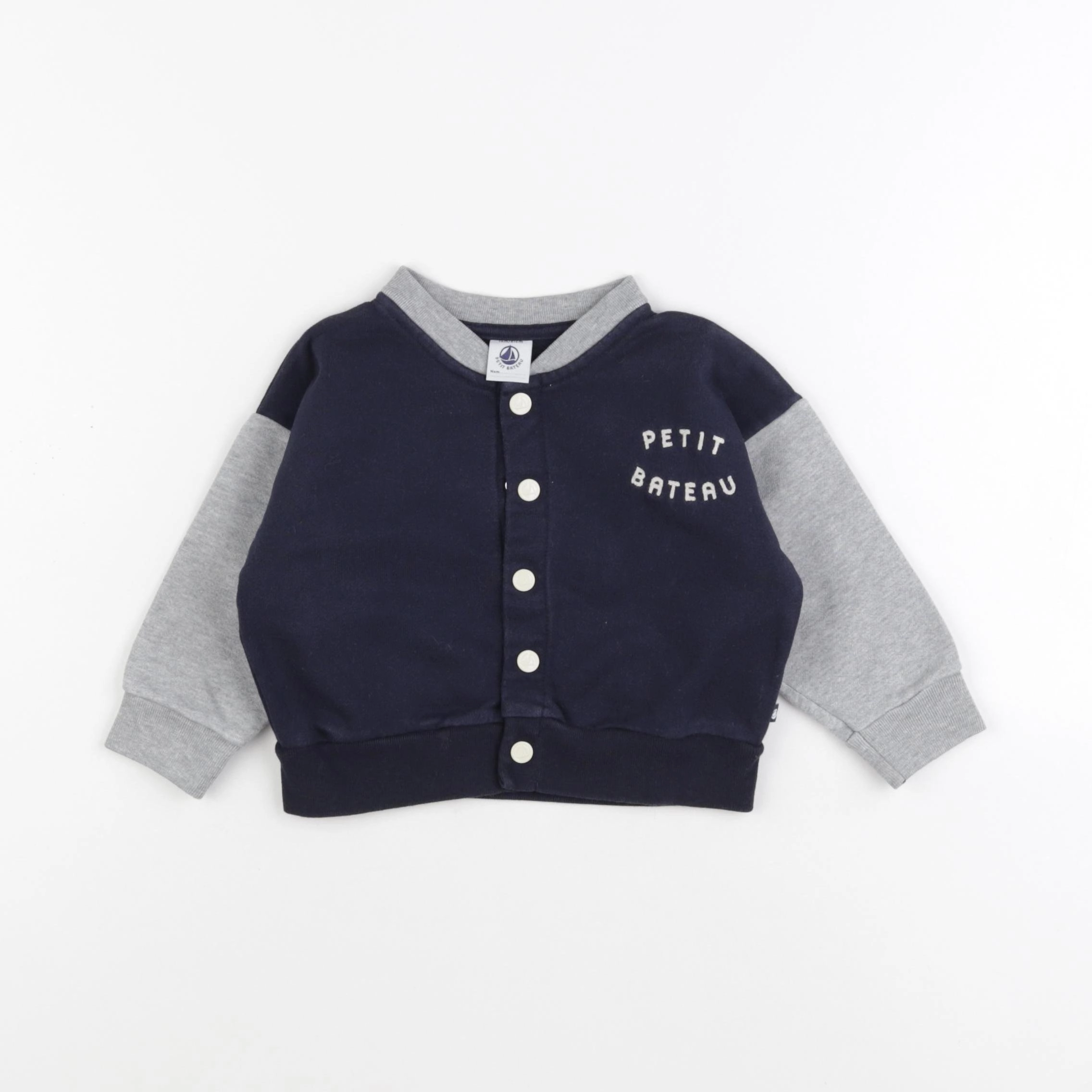 Petit Bateau - veste bleu, gris - 18 mois