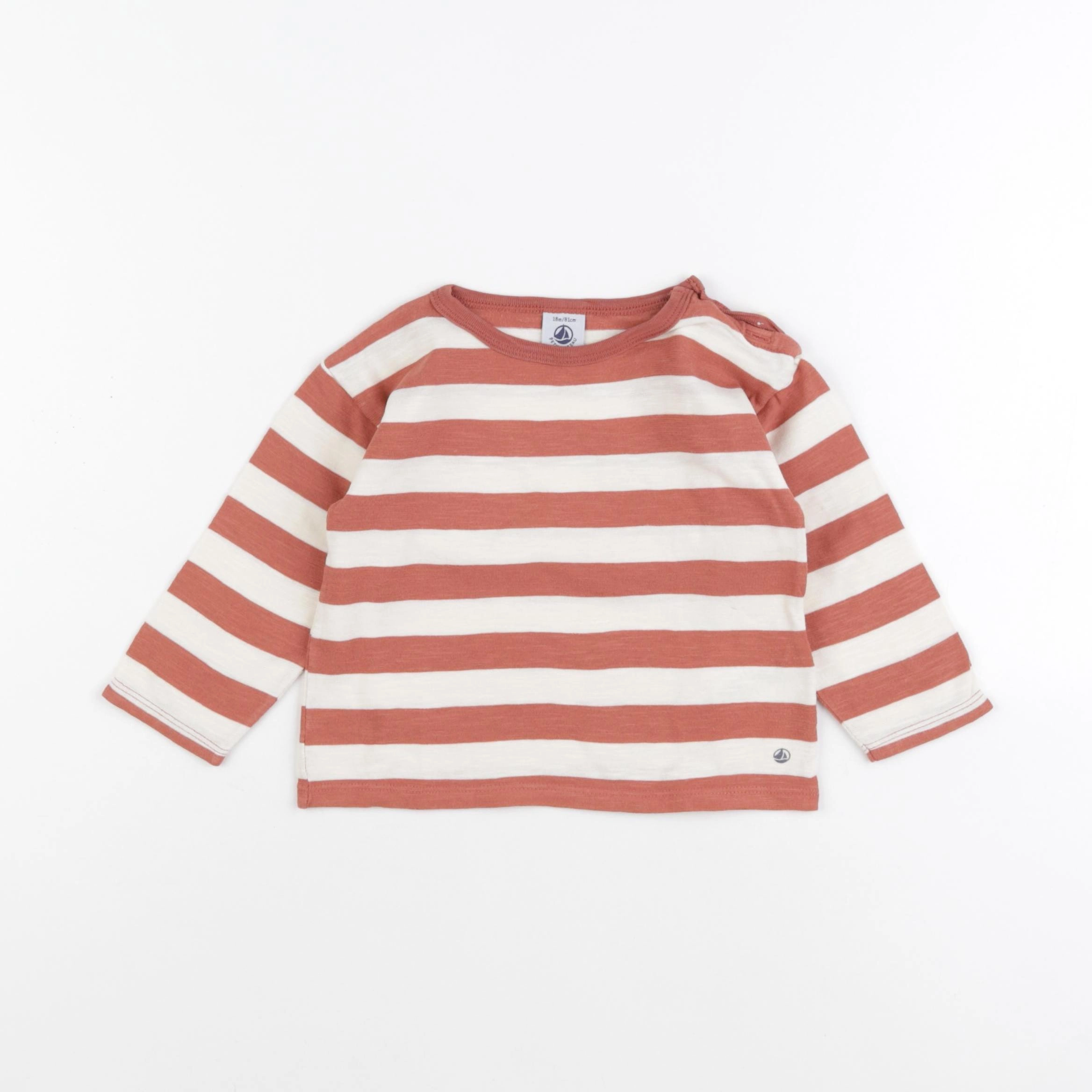 Petit Bateau - tee-shirt marron - 18 mois