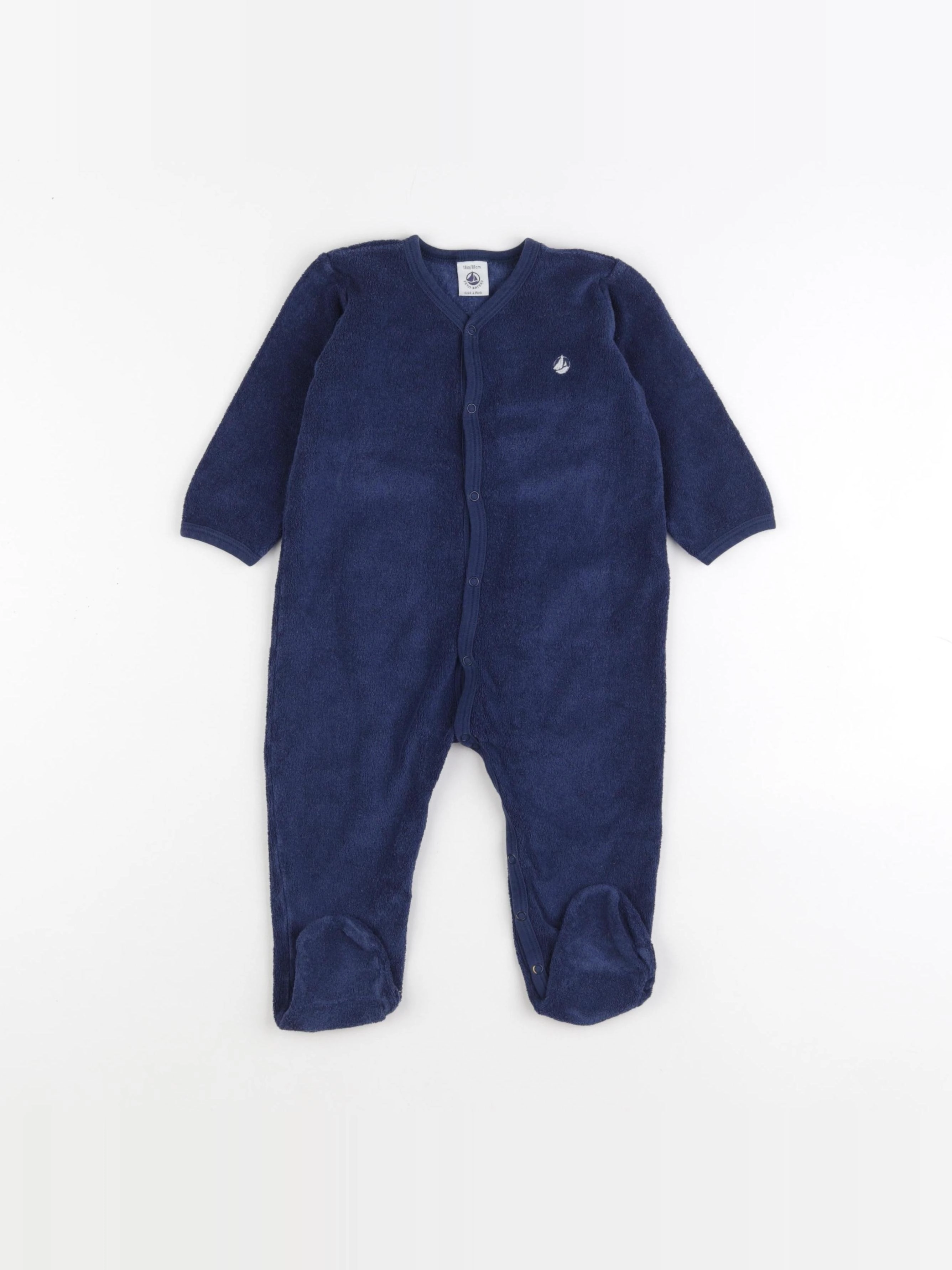 Petit Bateau - pyjama éponge bleu - 18 mois