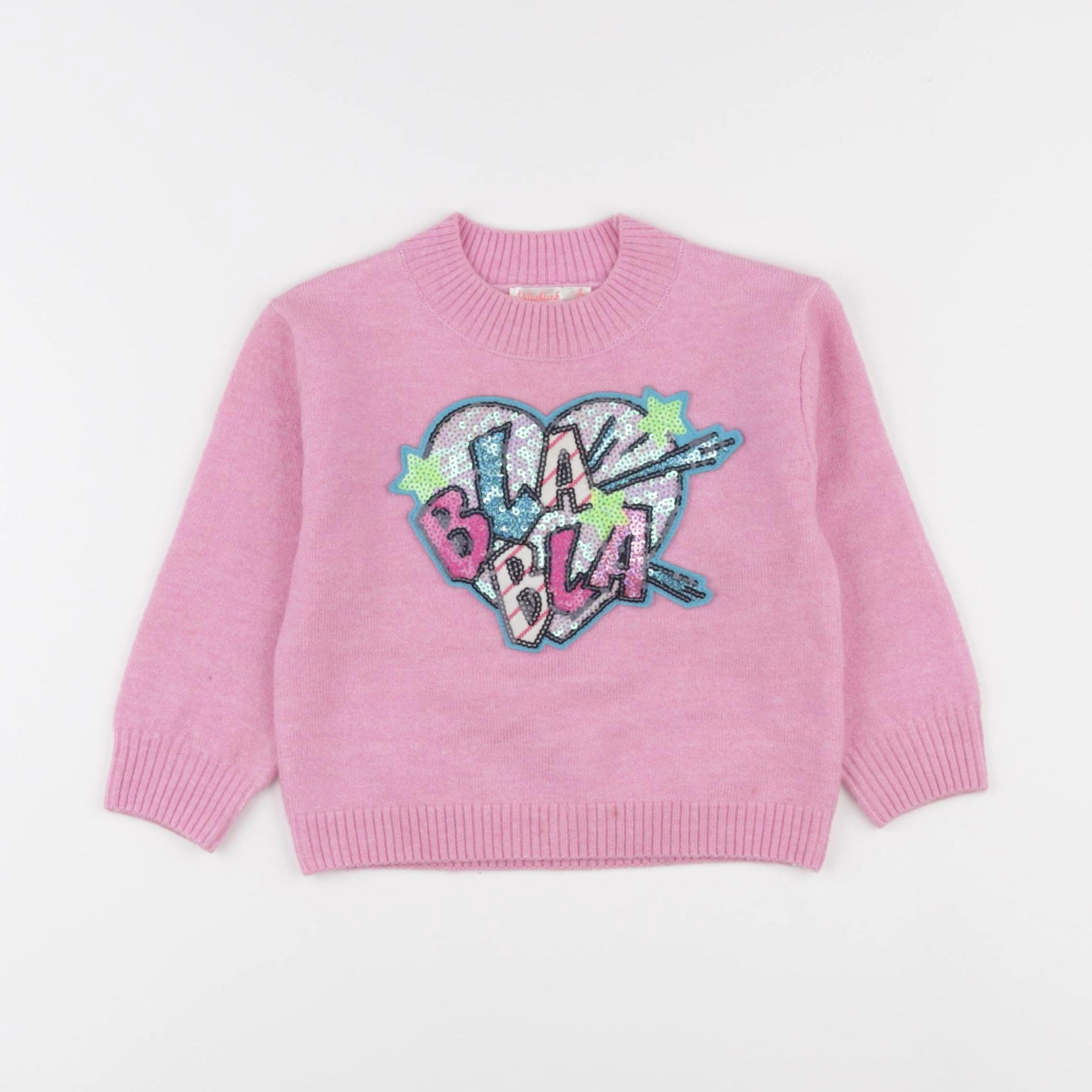 Billie Blush - pull rose - 2 ans