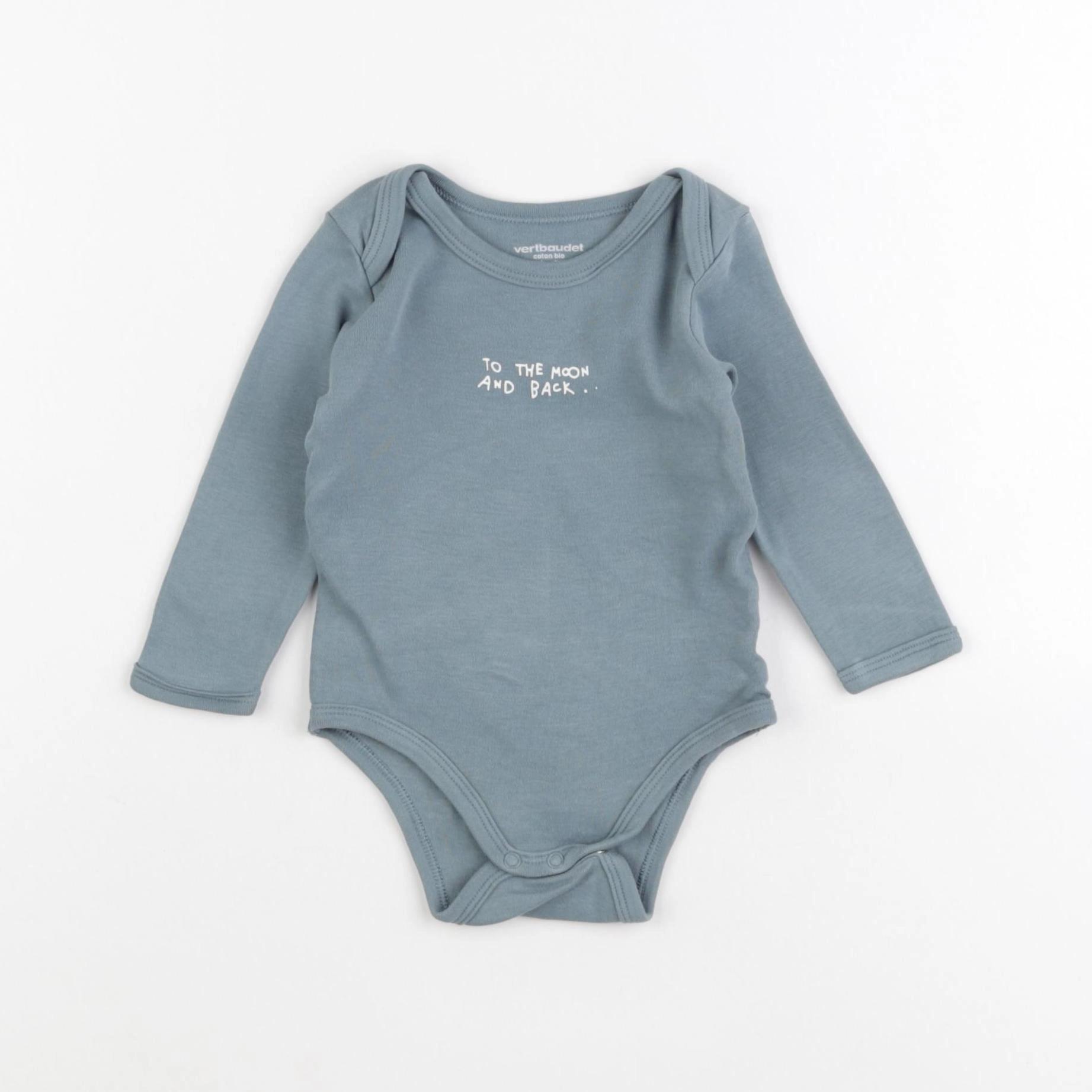 Vertbaudet - body bleu - 6 mois
