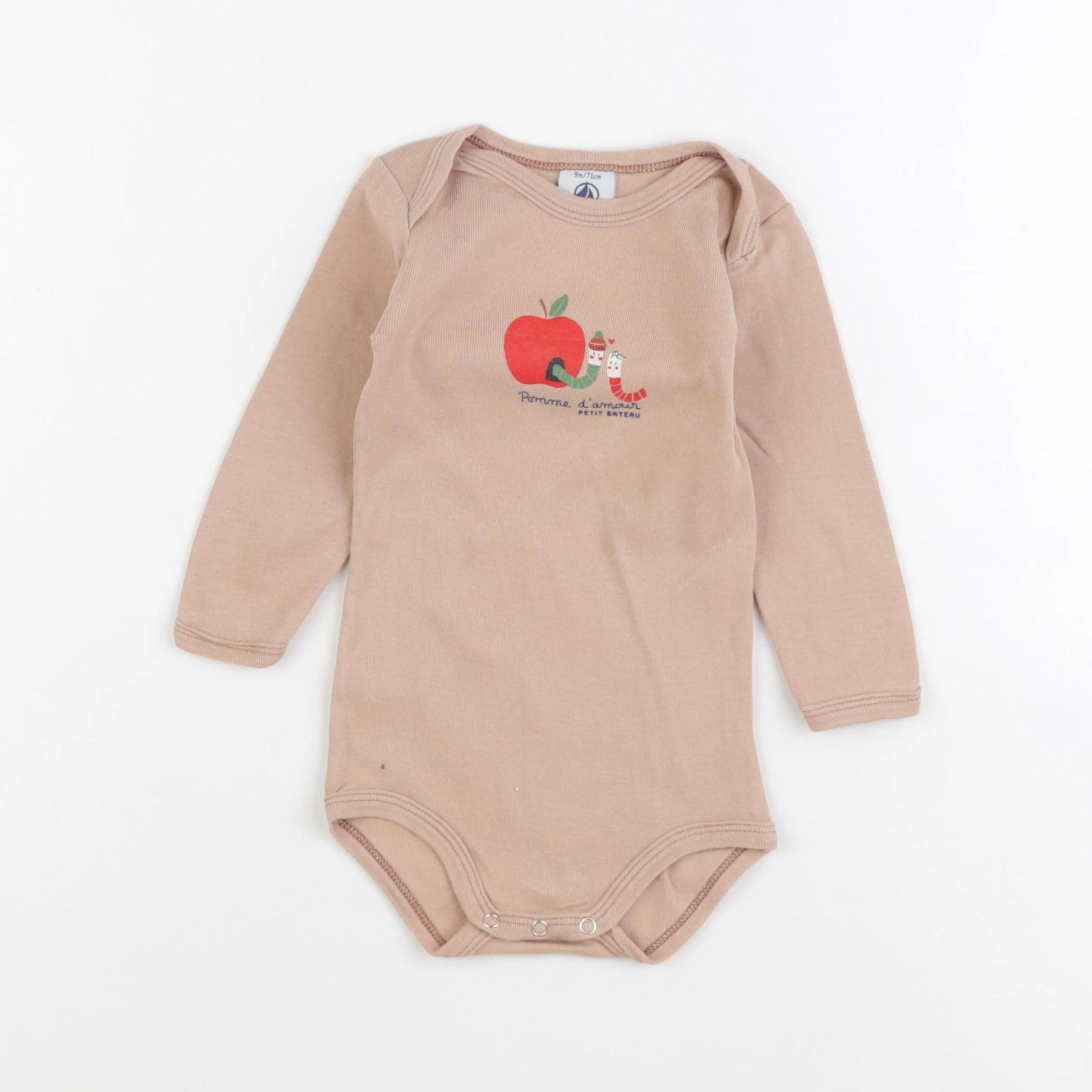 Petit Bateau - body marron - 9 mois