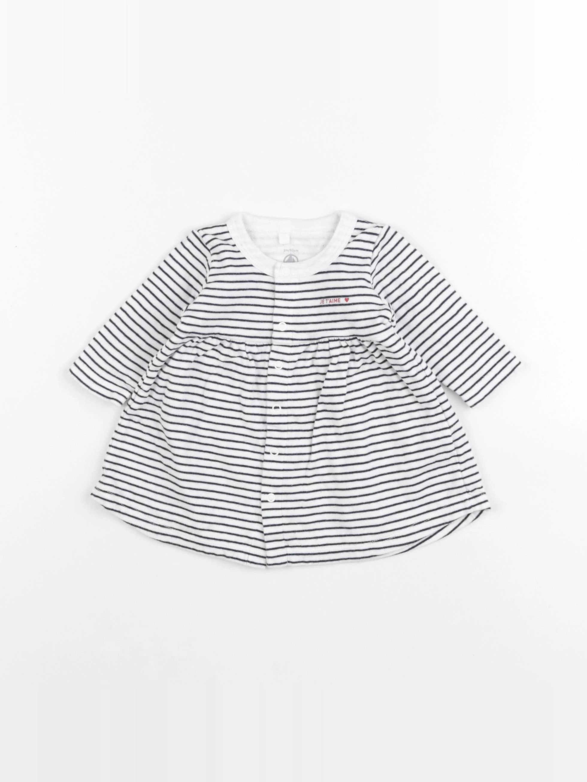 Petit Bateau - robe blanc - 3 mois