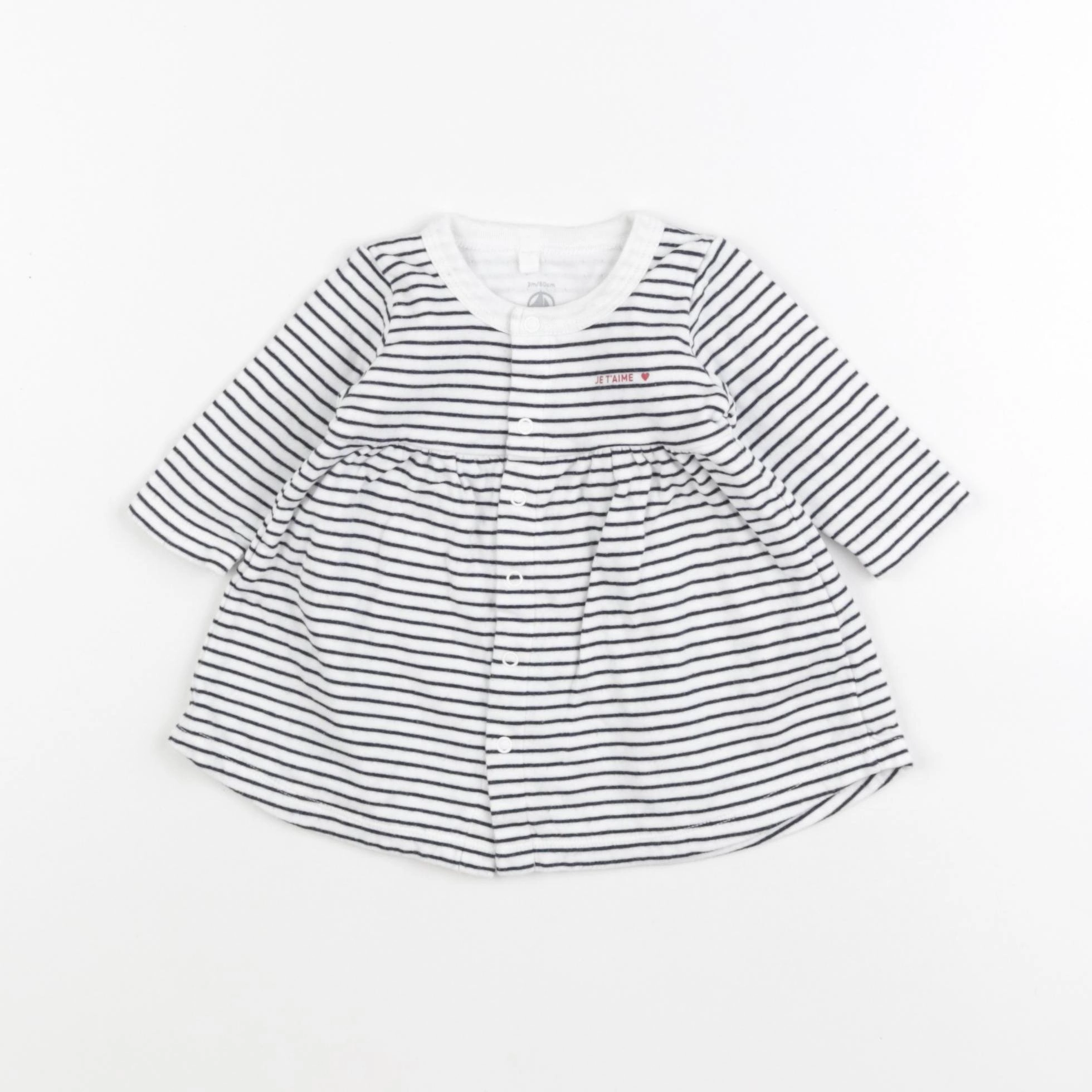 Petit Bateau - robe blanc - 3 mois