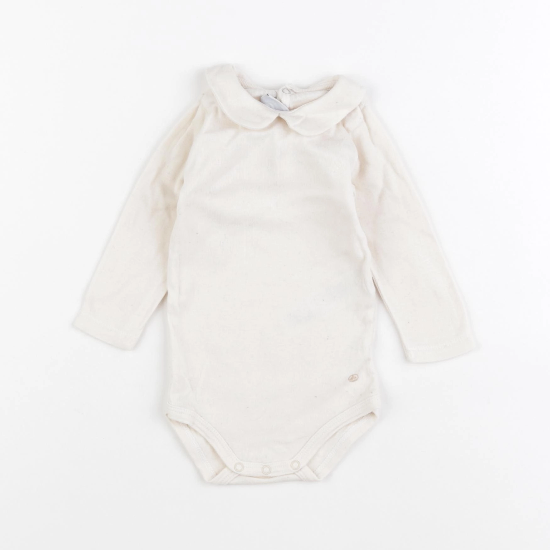 Petit Bateau - body à col beige - 6 mois