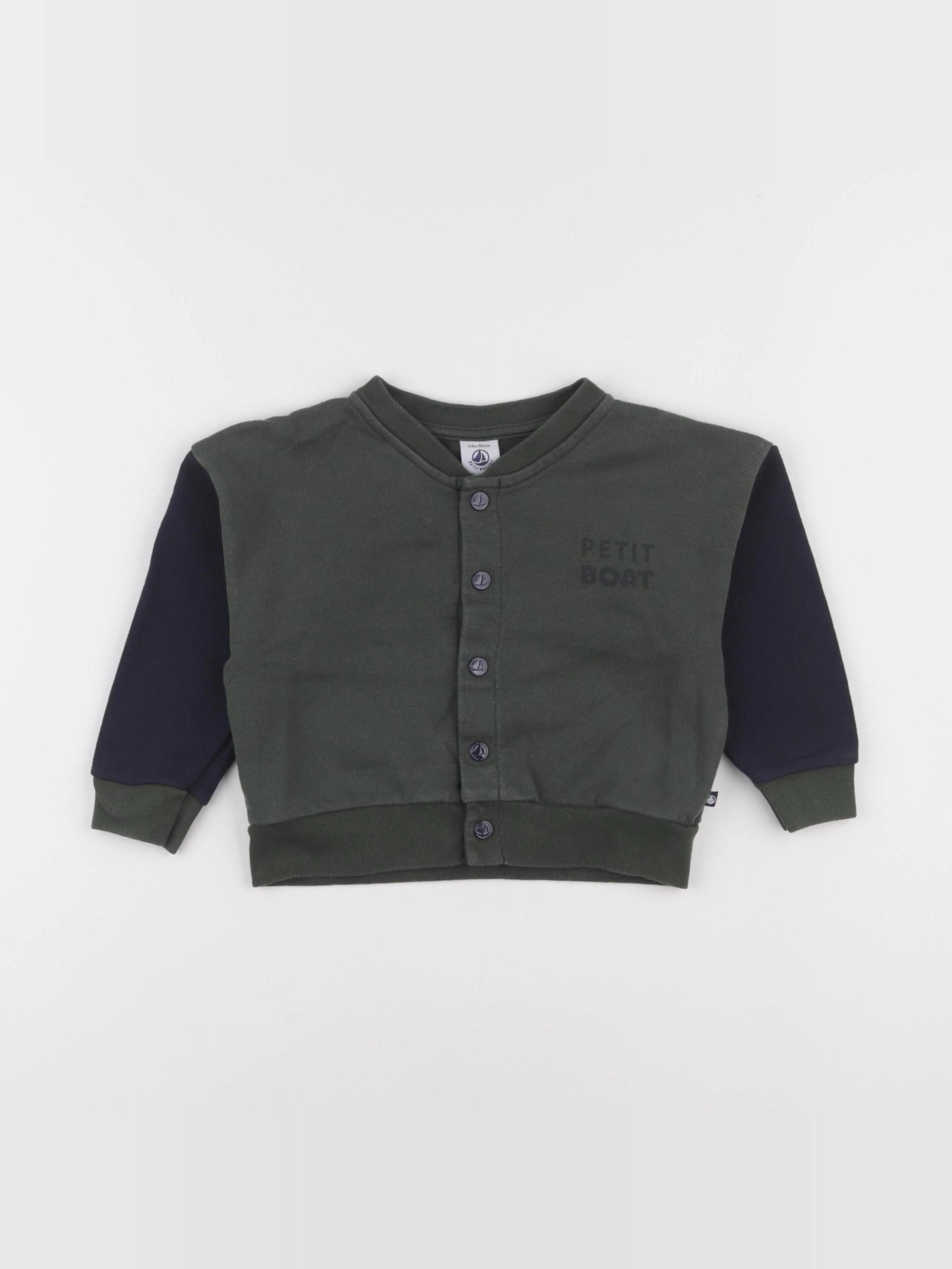 Petit Bateau - sweat vert - 24 mois