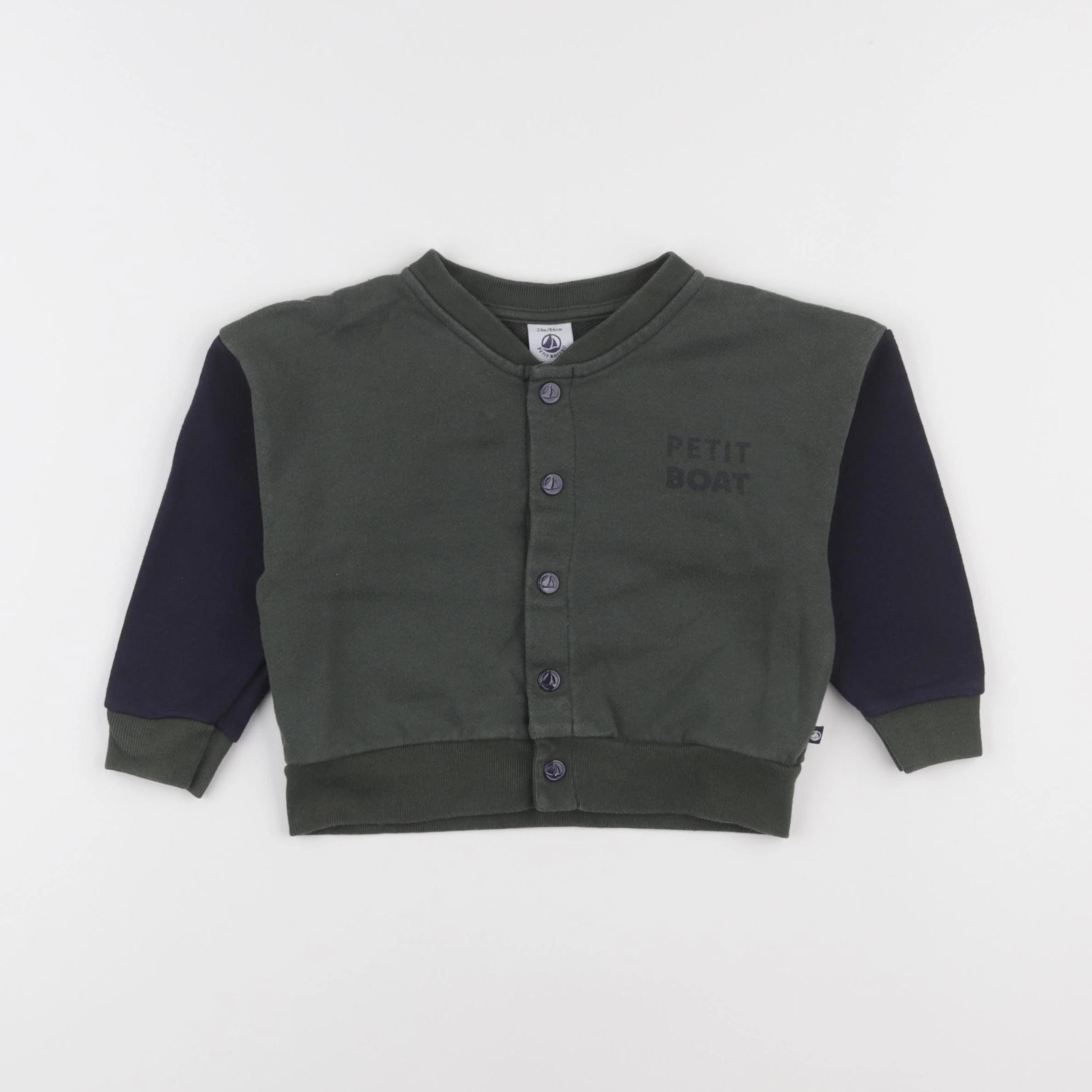 Petit Bateau - sweat vert - 24 mois