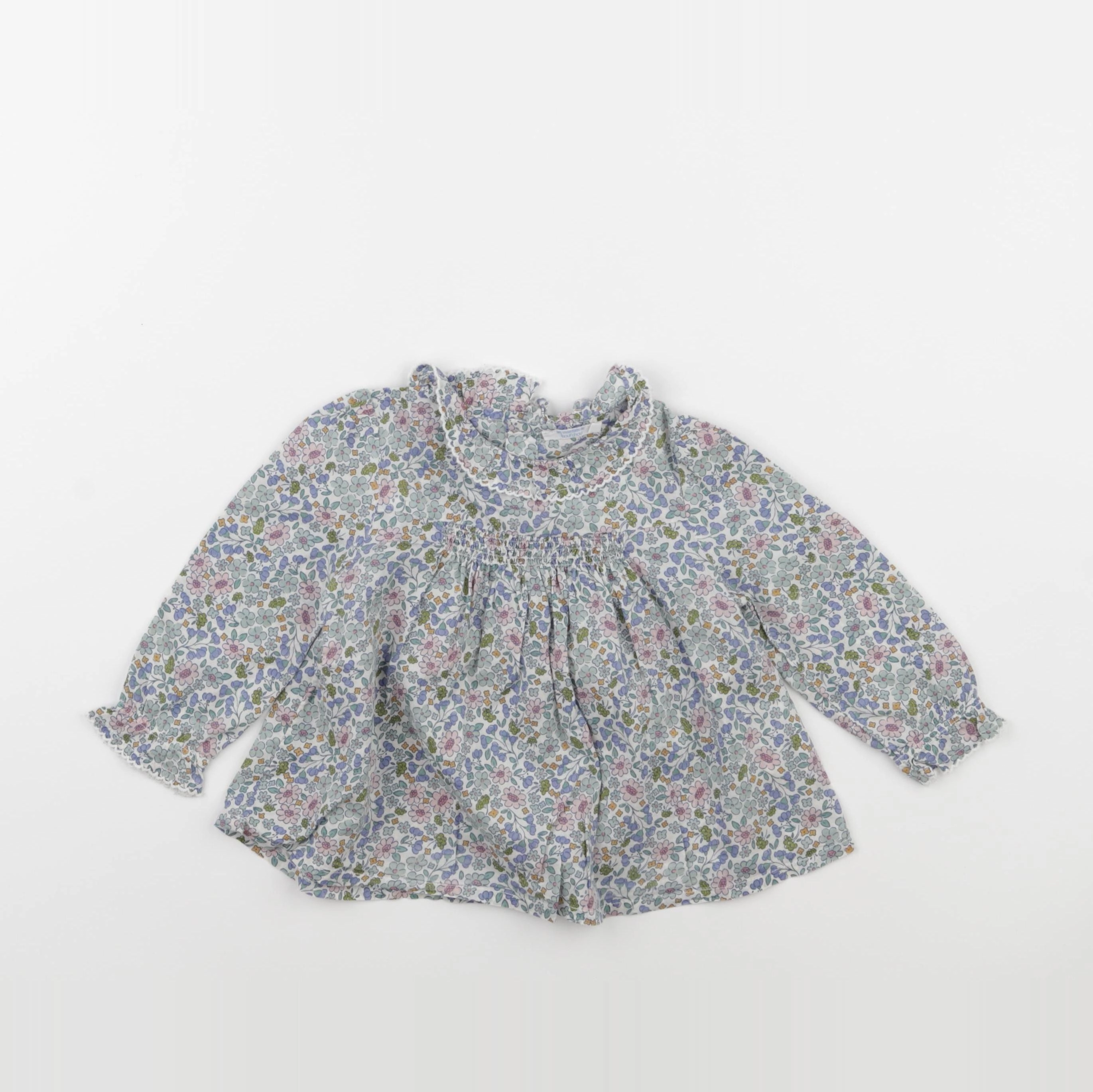 Boutchou - blouse bleu - 12 mois