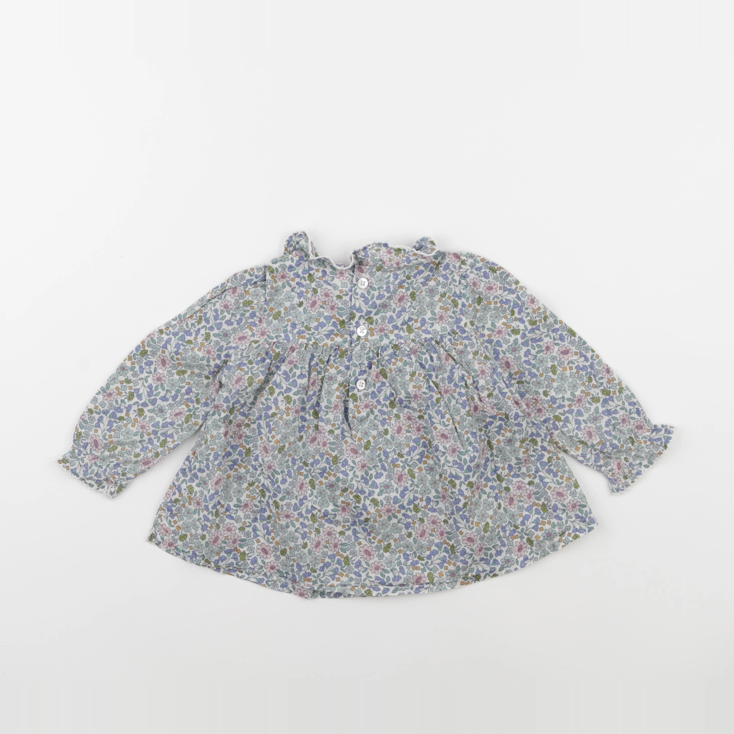 Boutchou - blouse bleu - 12 mois