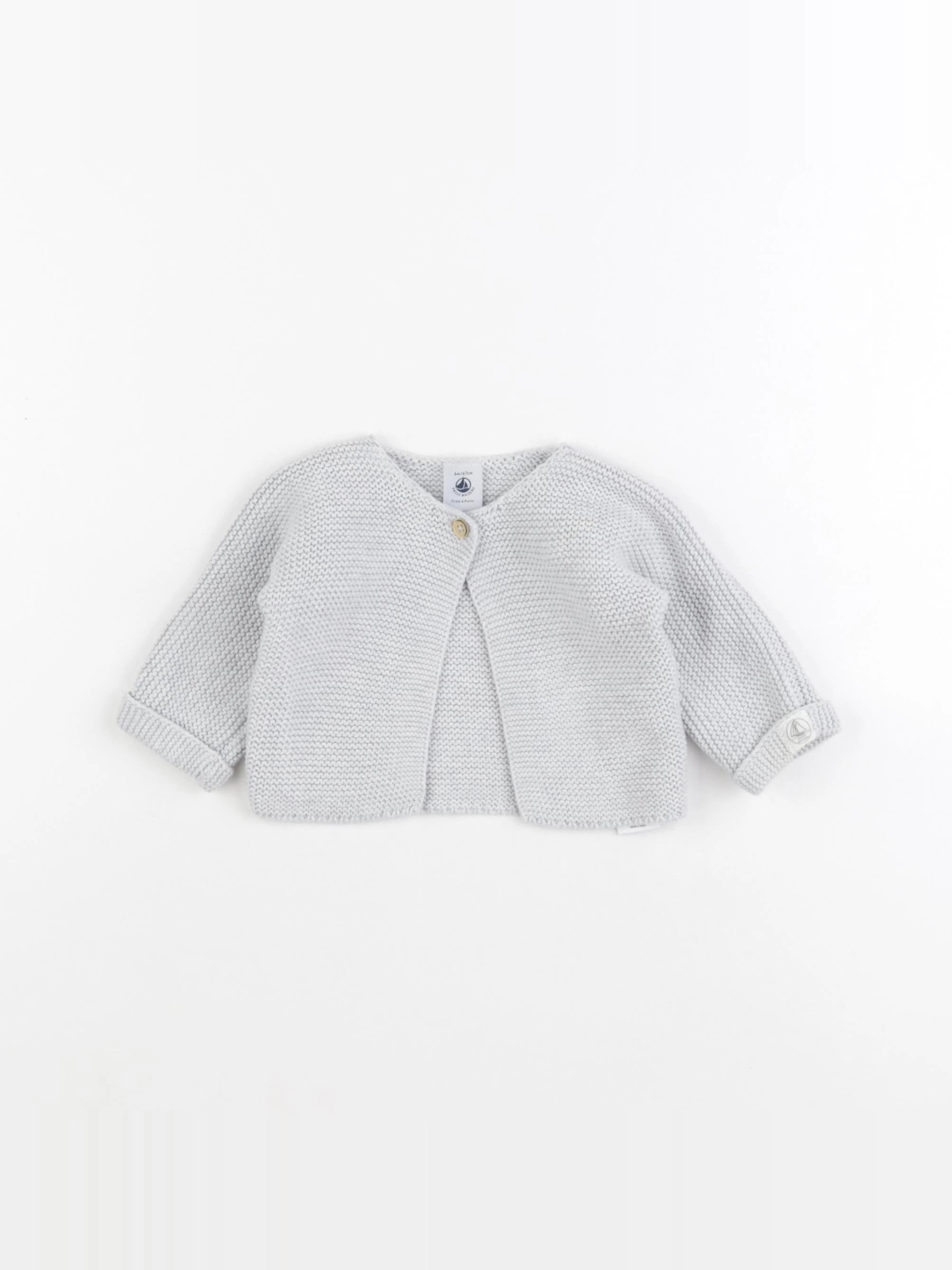 Petit Bateau - gilet gris - 6 mois