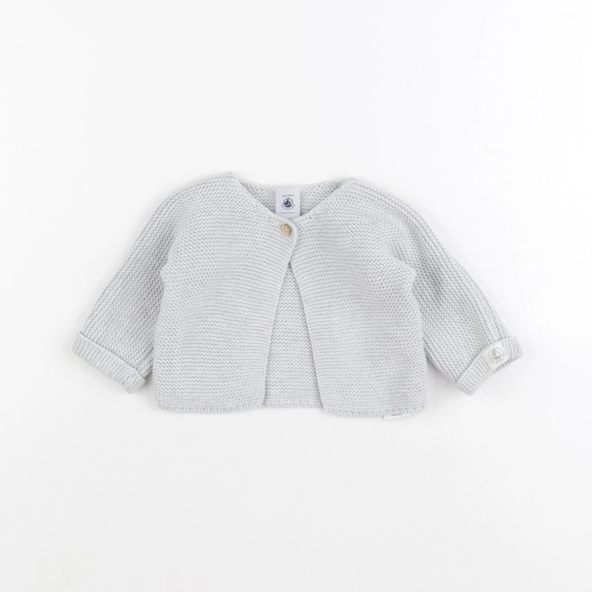 Petit Bateau - gilet gris - 6 mois