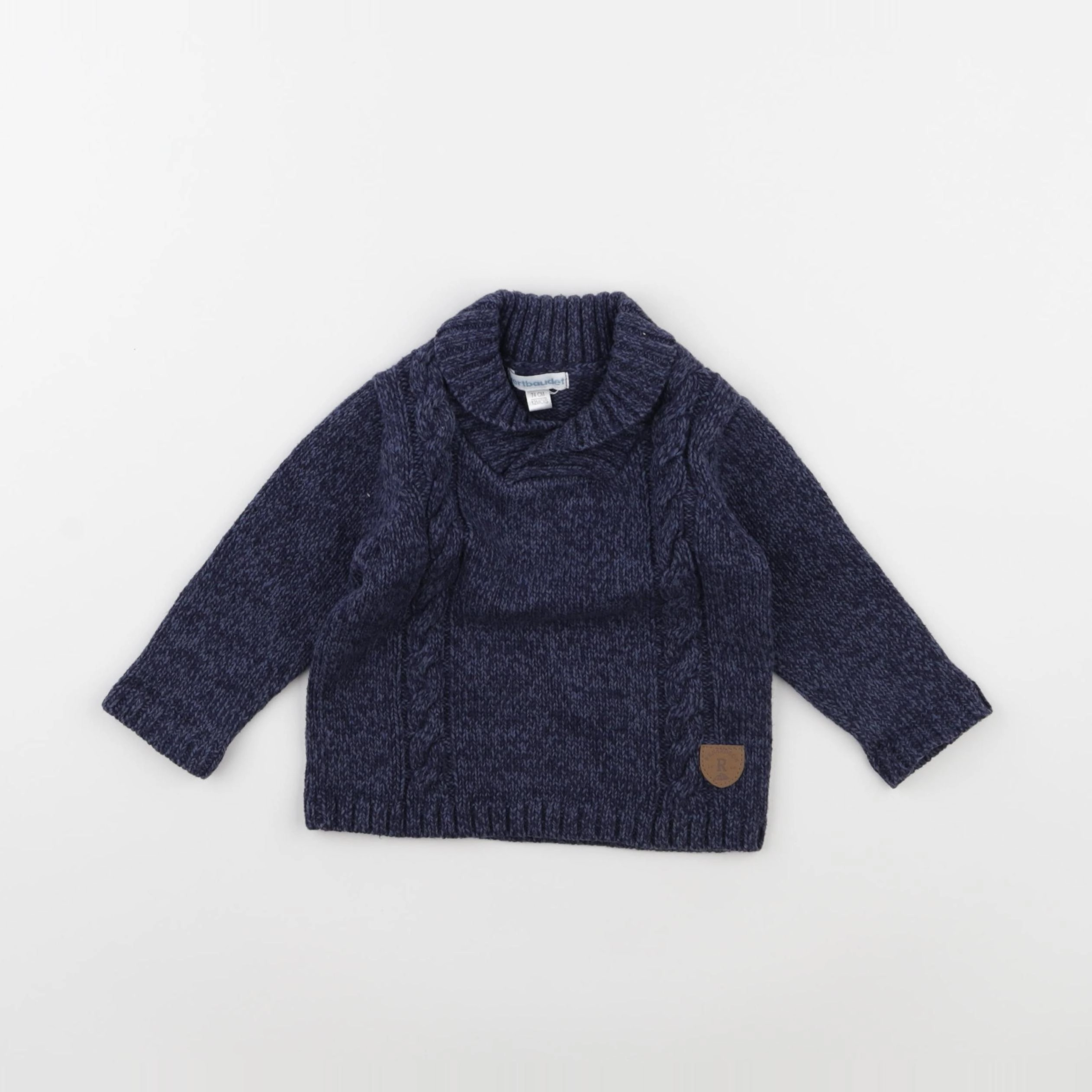 Vertbaudet - pull bleu - 12 mois