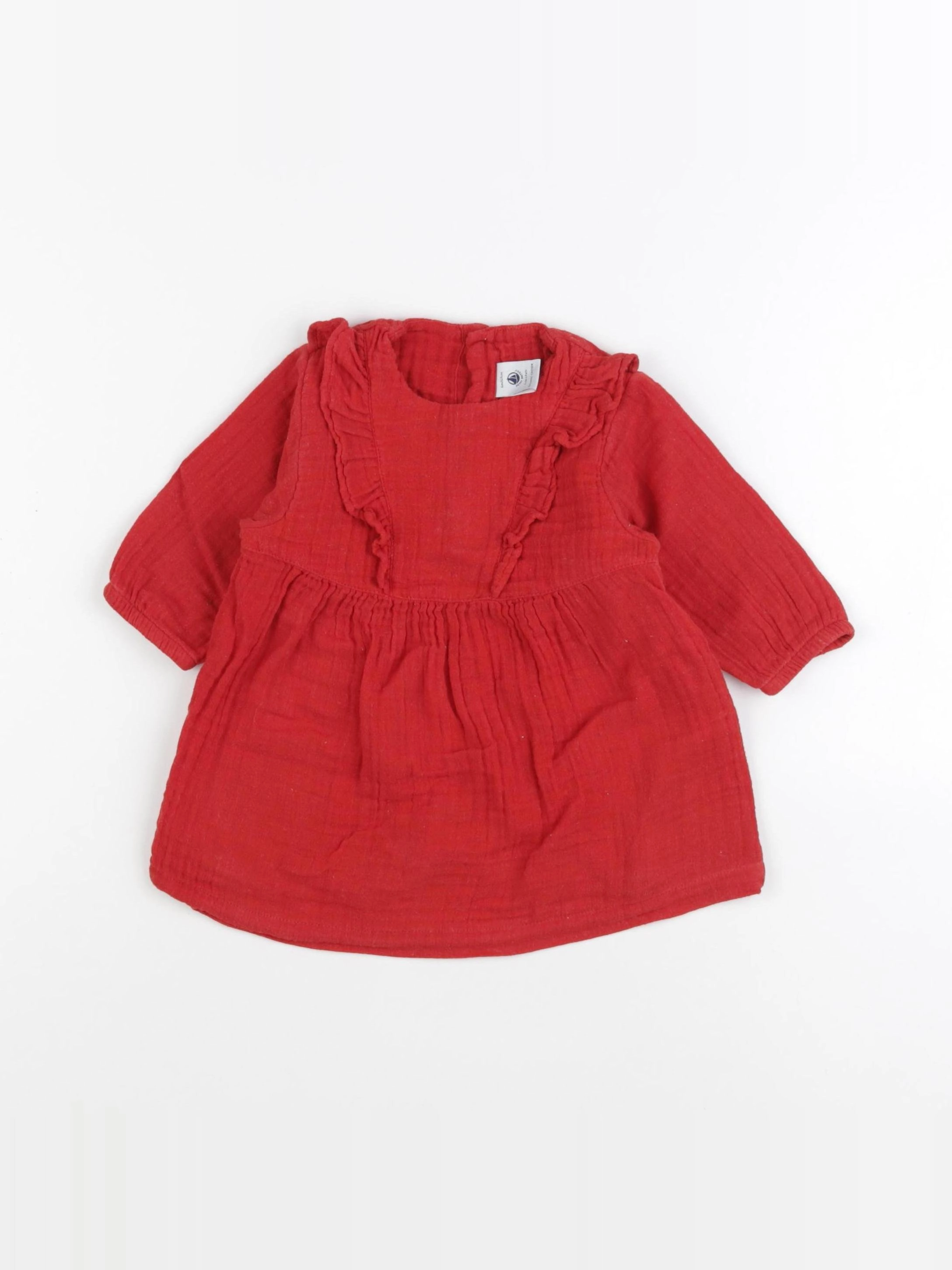 Petit Bateau - robe rouge - 6 mois