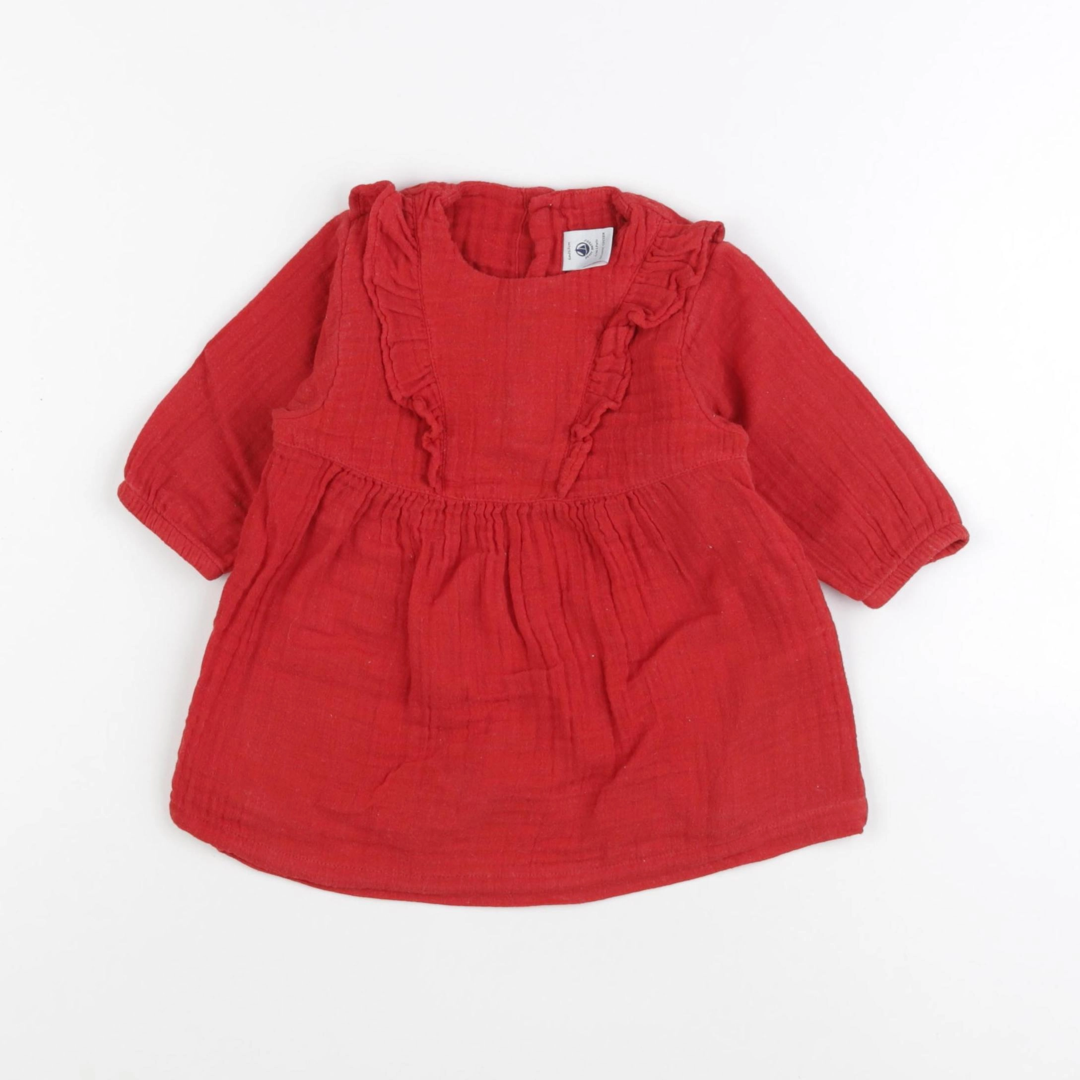 Petit Bateau - robe rouge - 6 mois