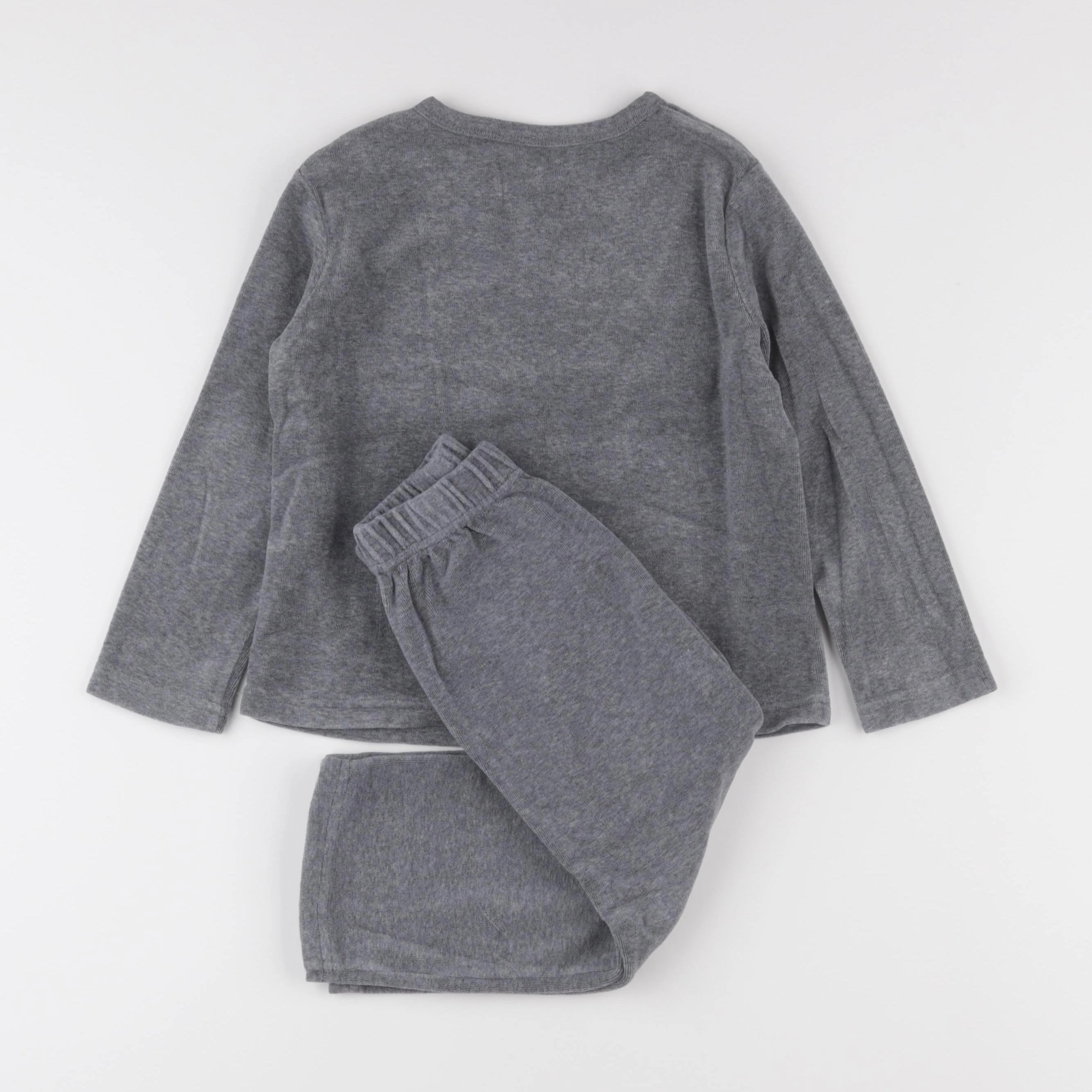 Okaidi - pyjama velours gris - 4 ans