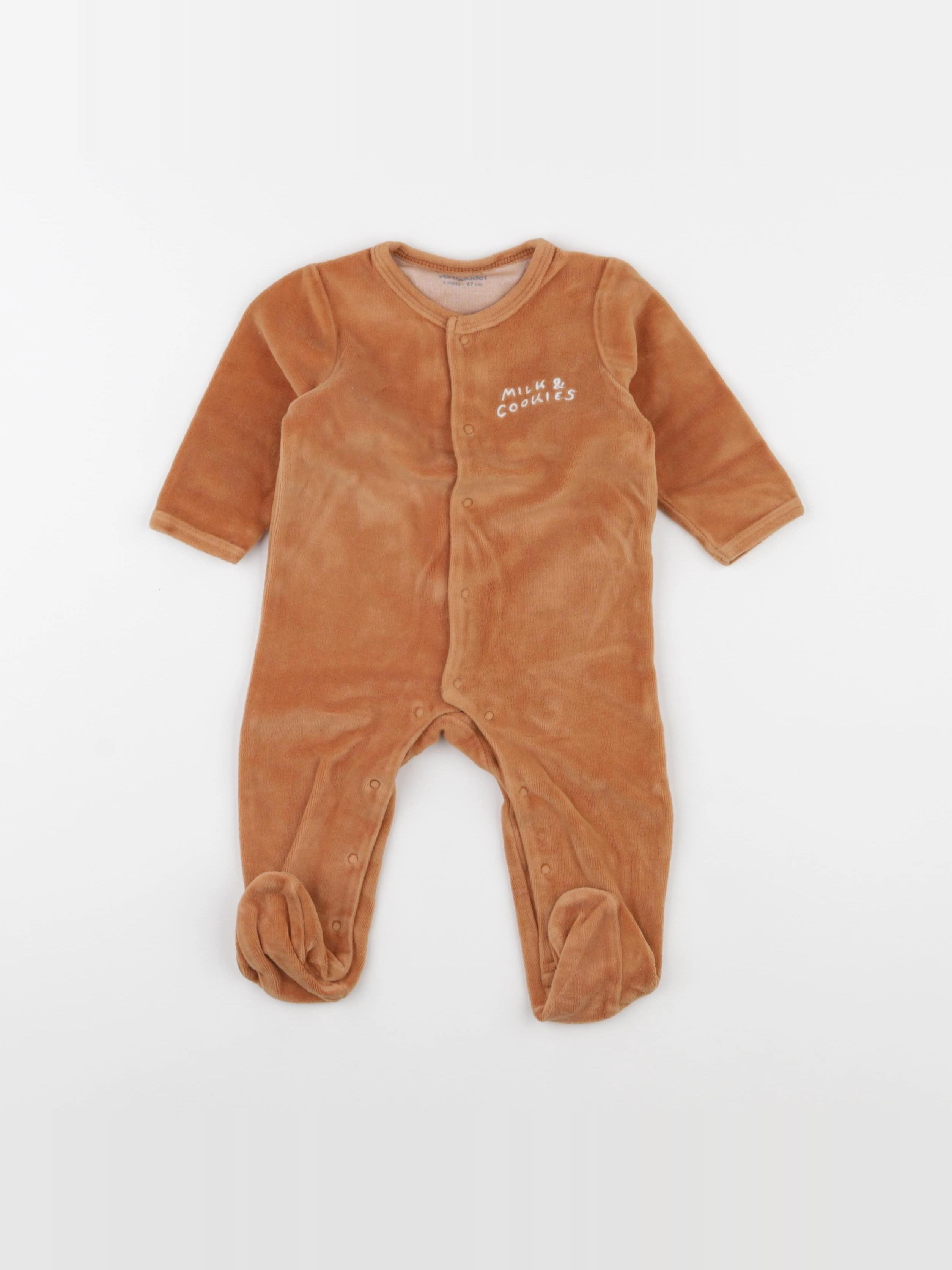 Vertbaudet - pyjama velours marron - 6 mois