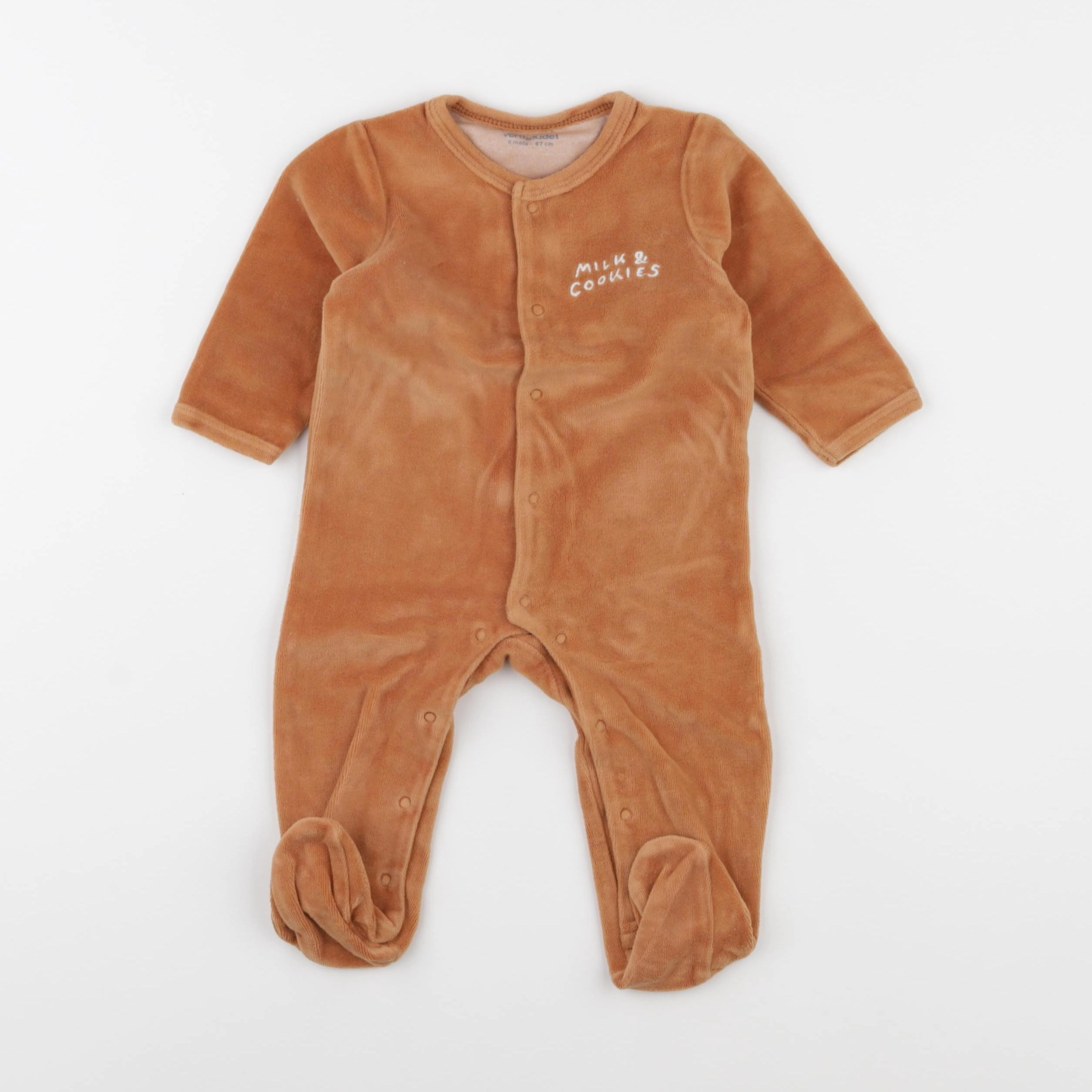 Vertbaudet - pyjama velours marron - 6 mois