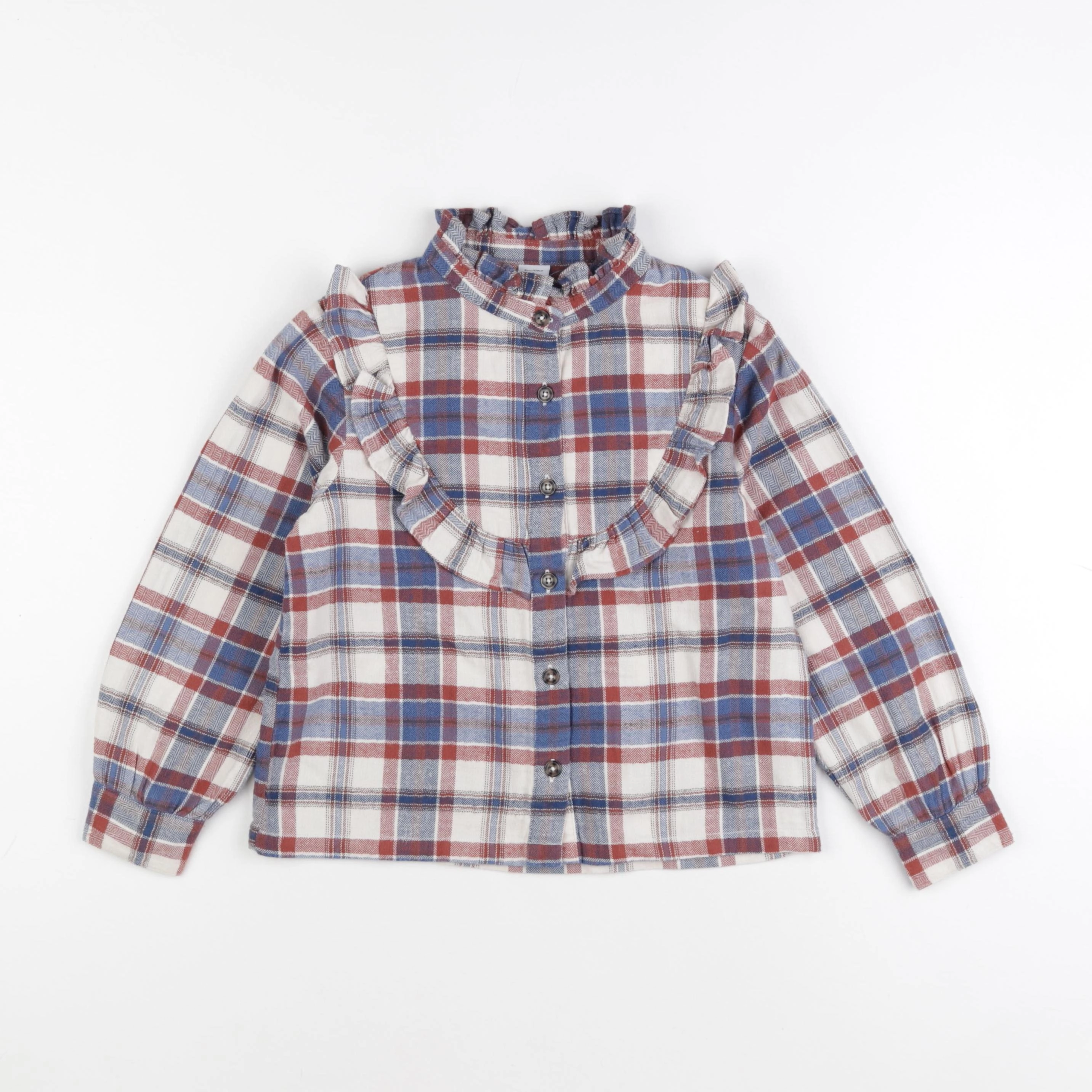 Petit Bateau - blouse marron, bleu - 8 ans