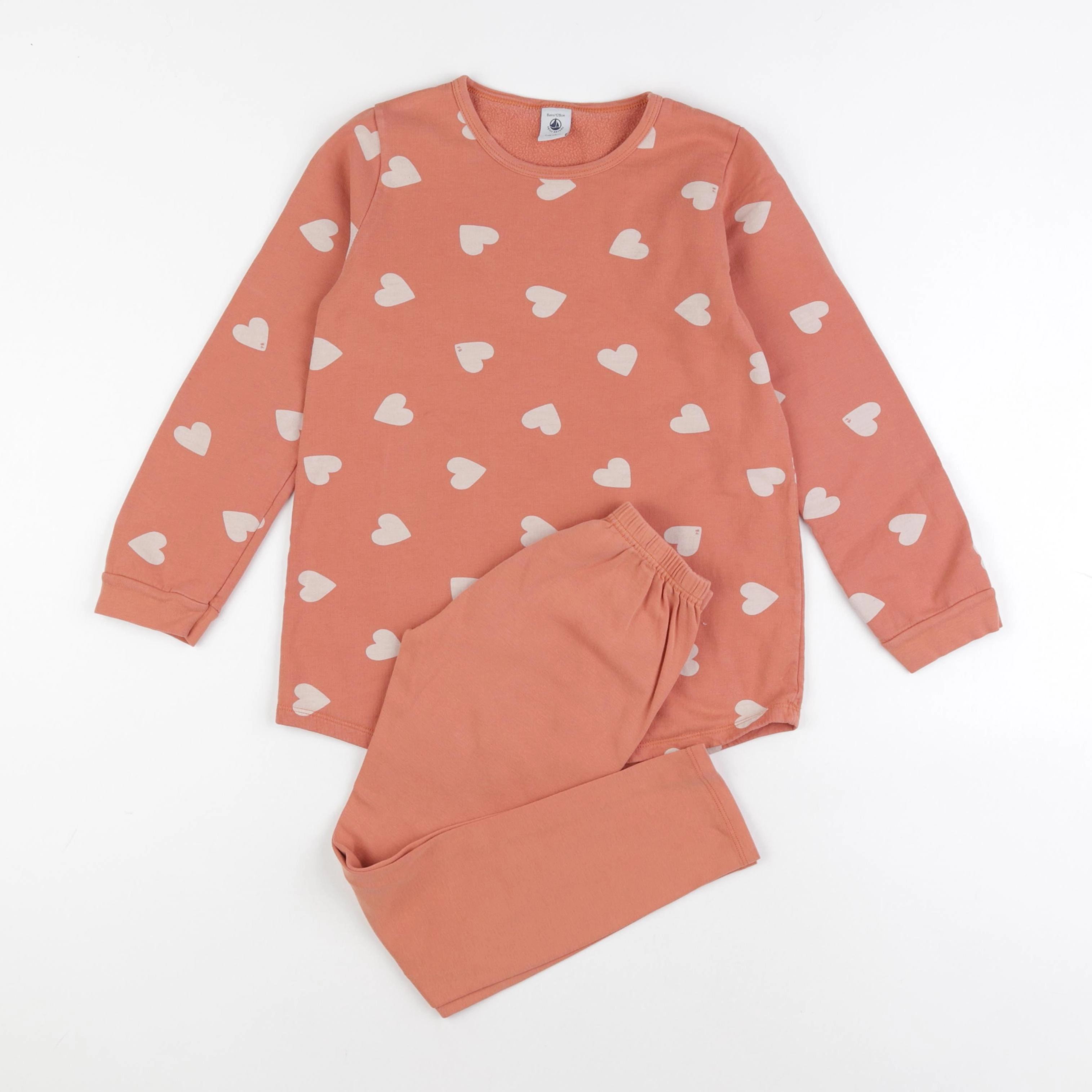 Petit Bateau - pyjama coton marron - 8 ans