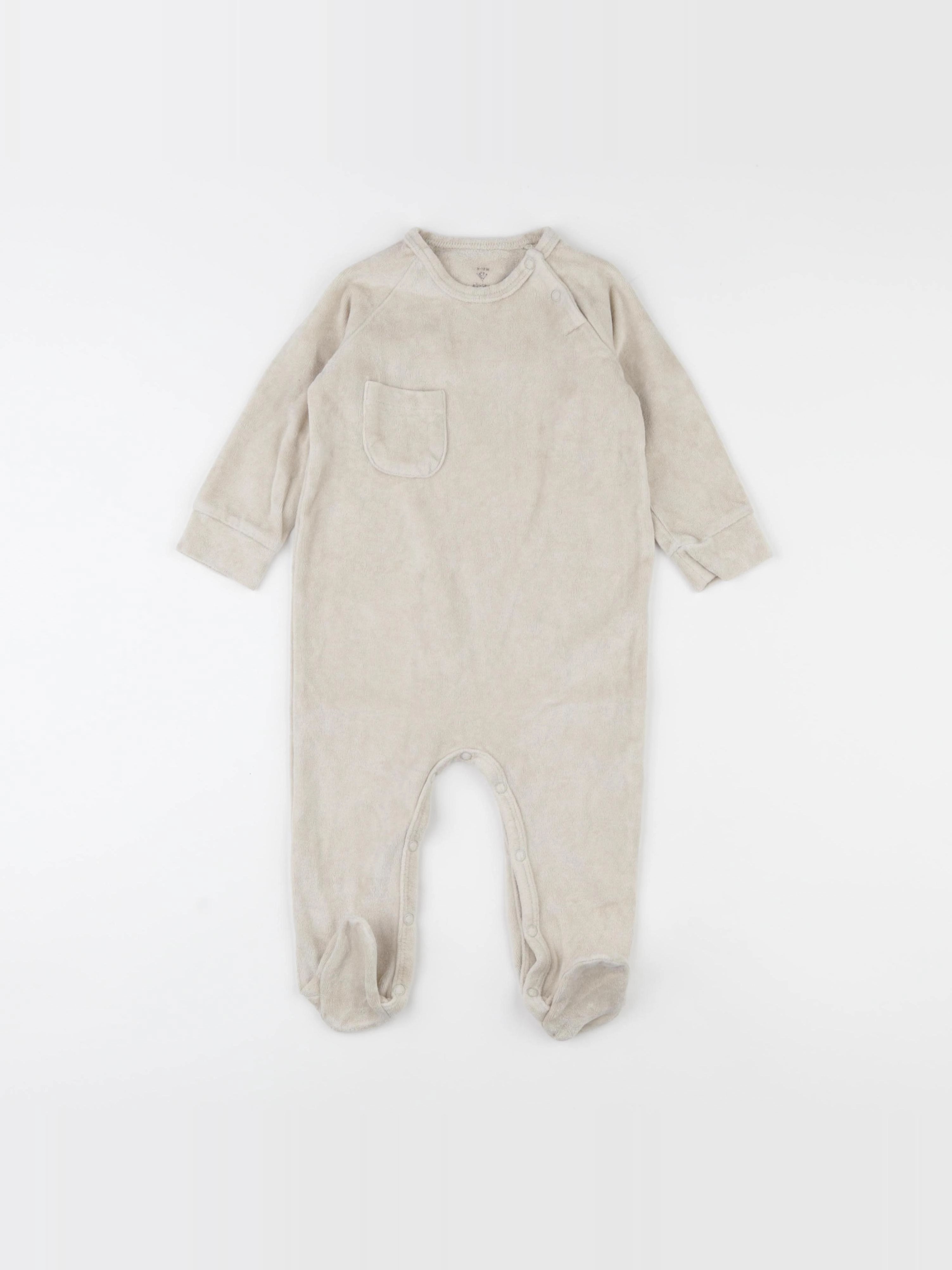 Fresk - pyjama velours beige - 6/12 mois