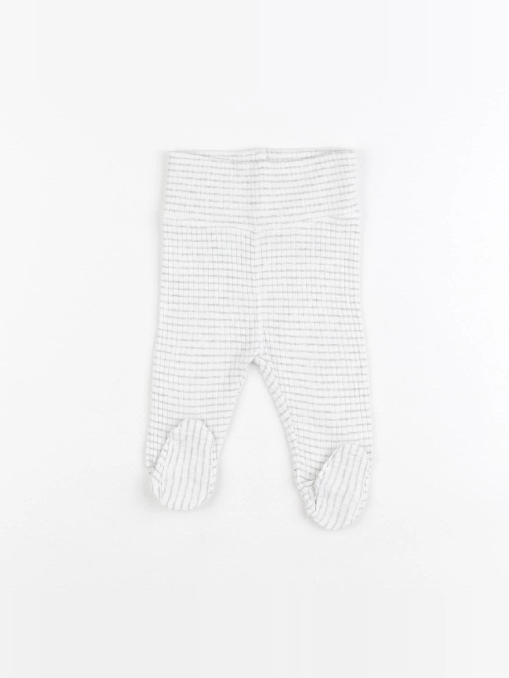 H&M - legging blanc, gris - 0/1 mois