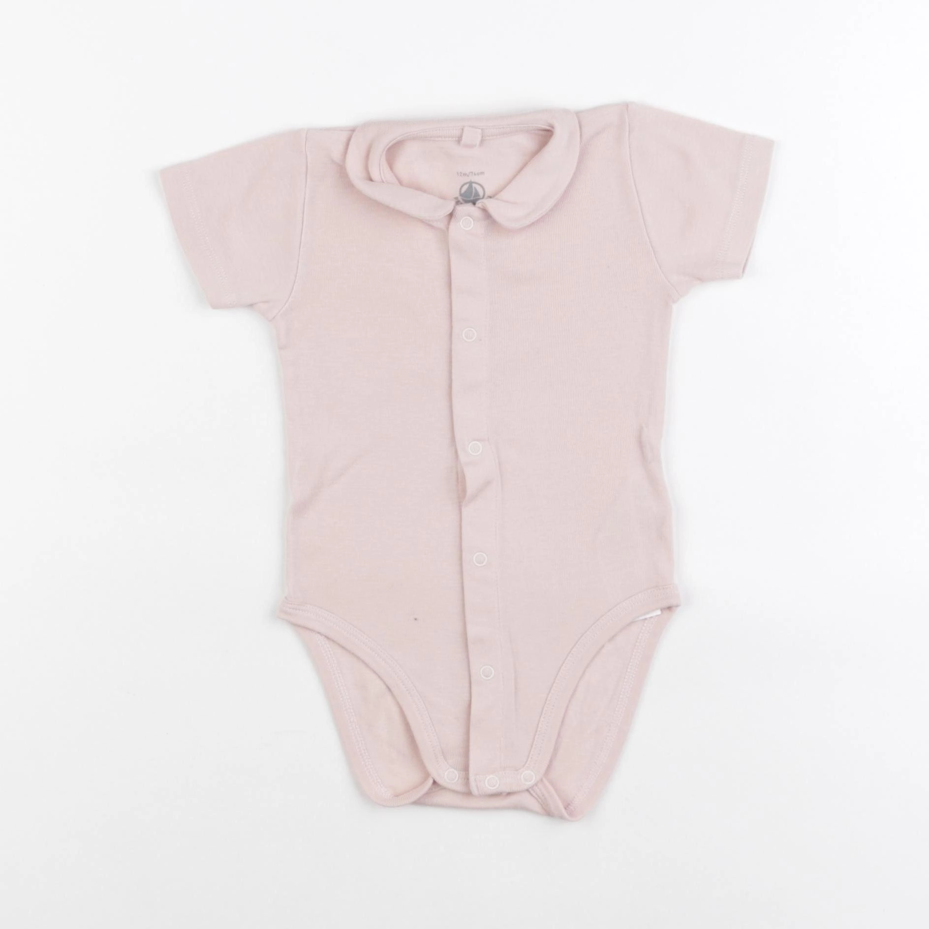 Petit Bateau - body à col rose - 12 mois