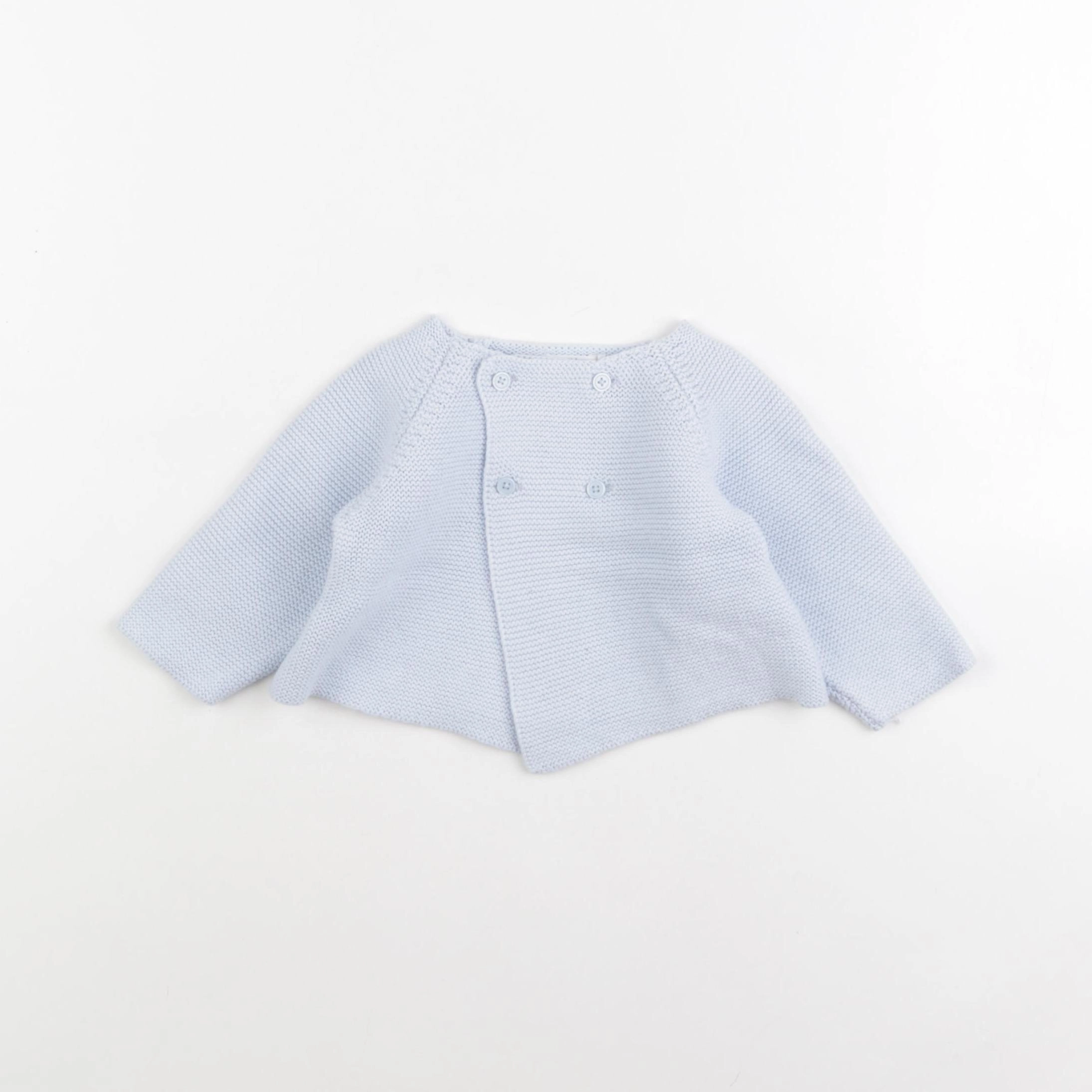 Boutchou - gilet bleu - 3 mois