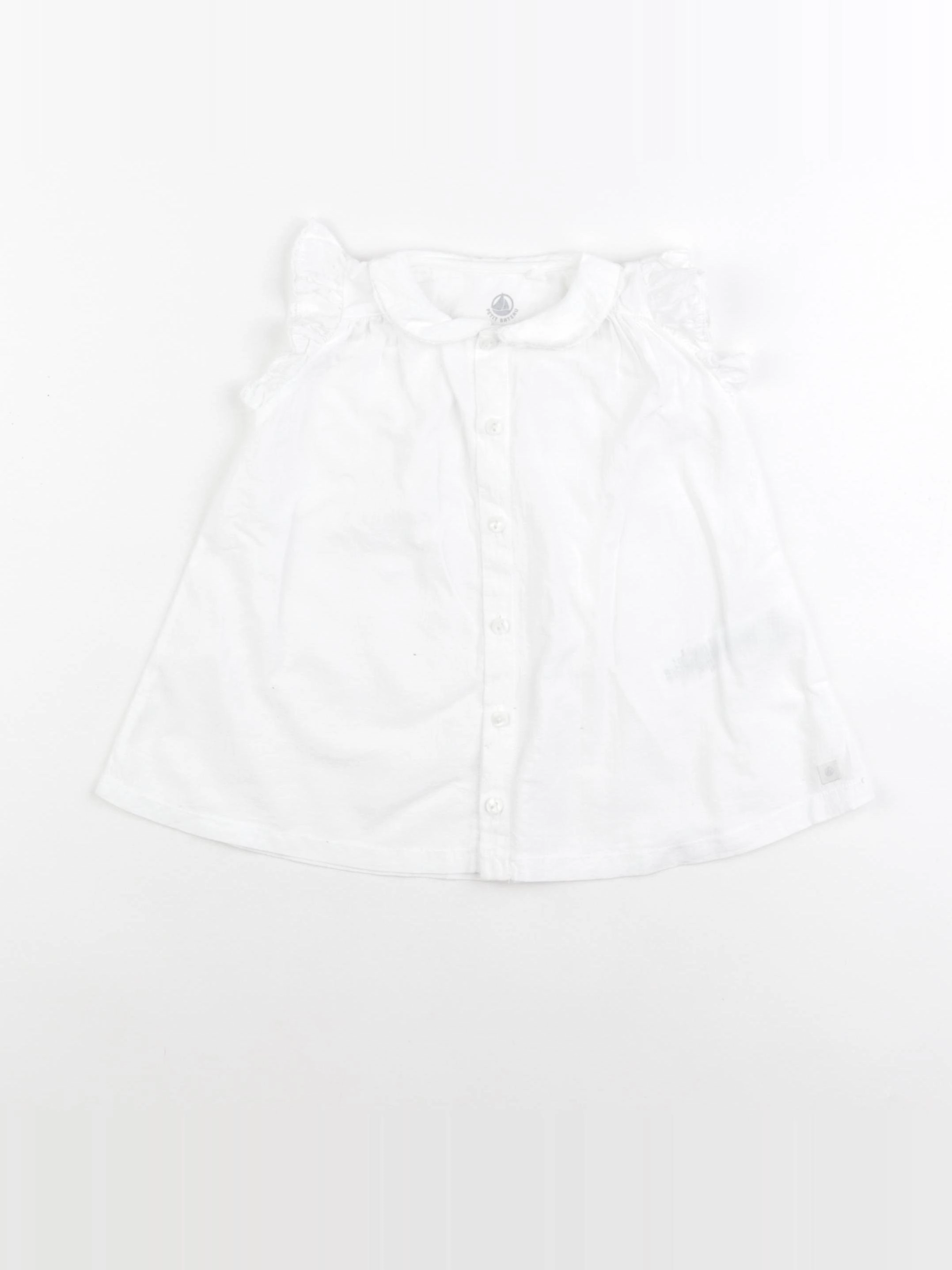 Petit Bateau - robe blanc - 12 mois