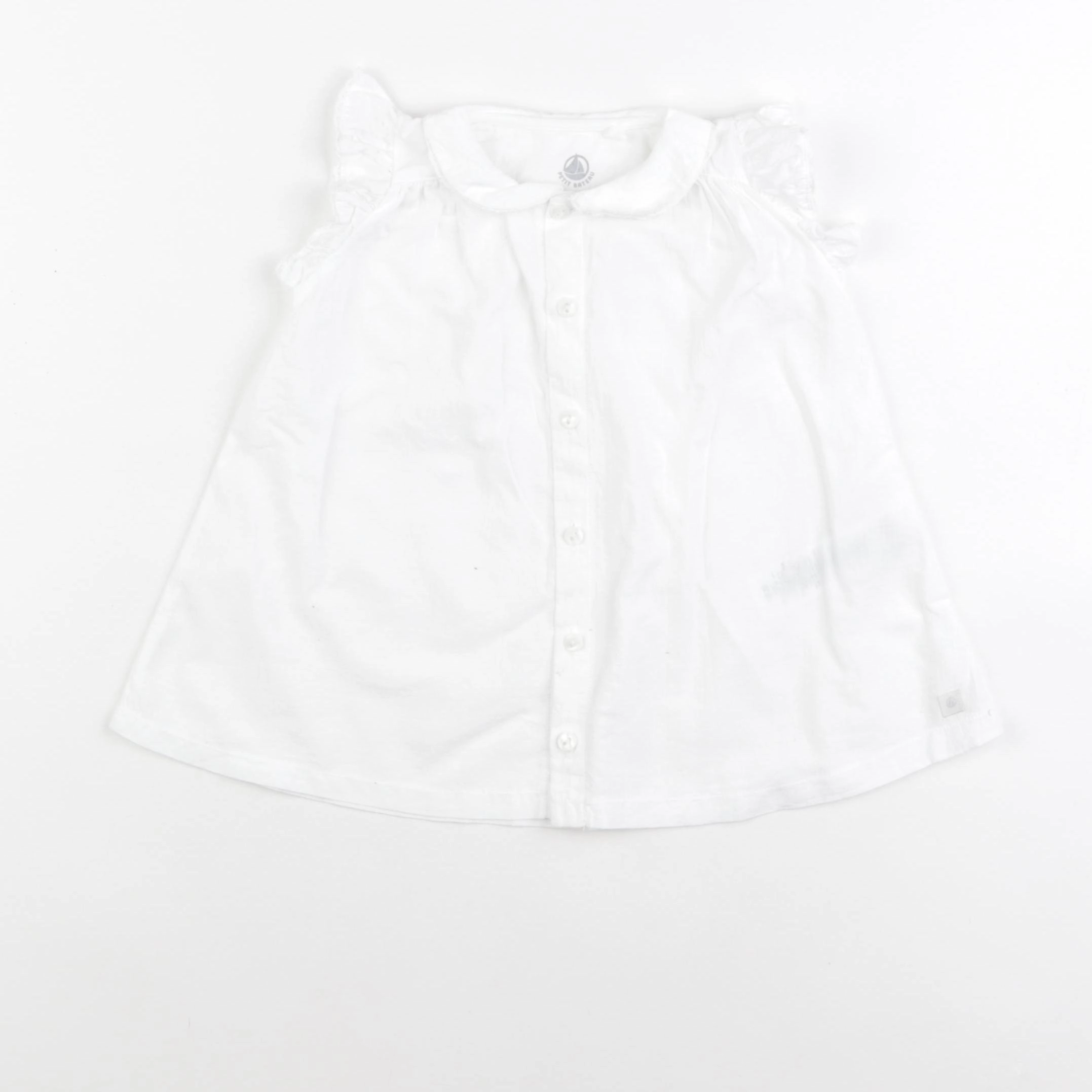 Petit Bateau - robe blanc - 12 mois