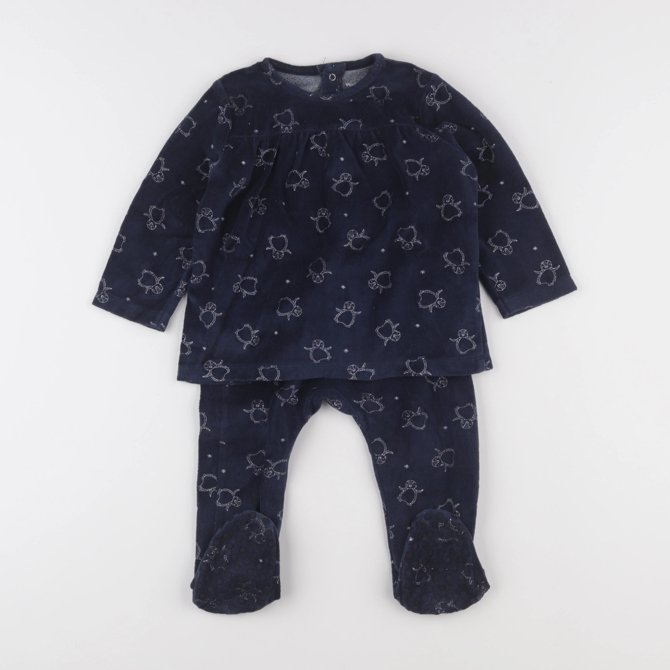 Vertbaudet - pyjama velours bleu - 2 ans