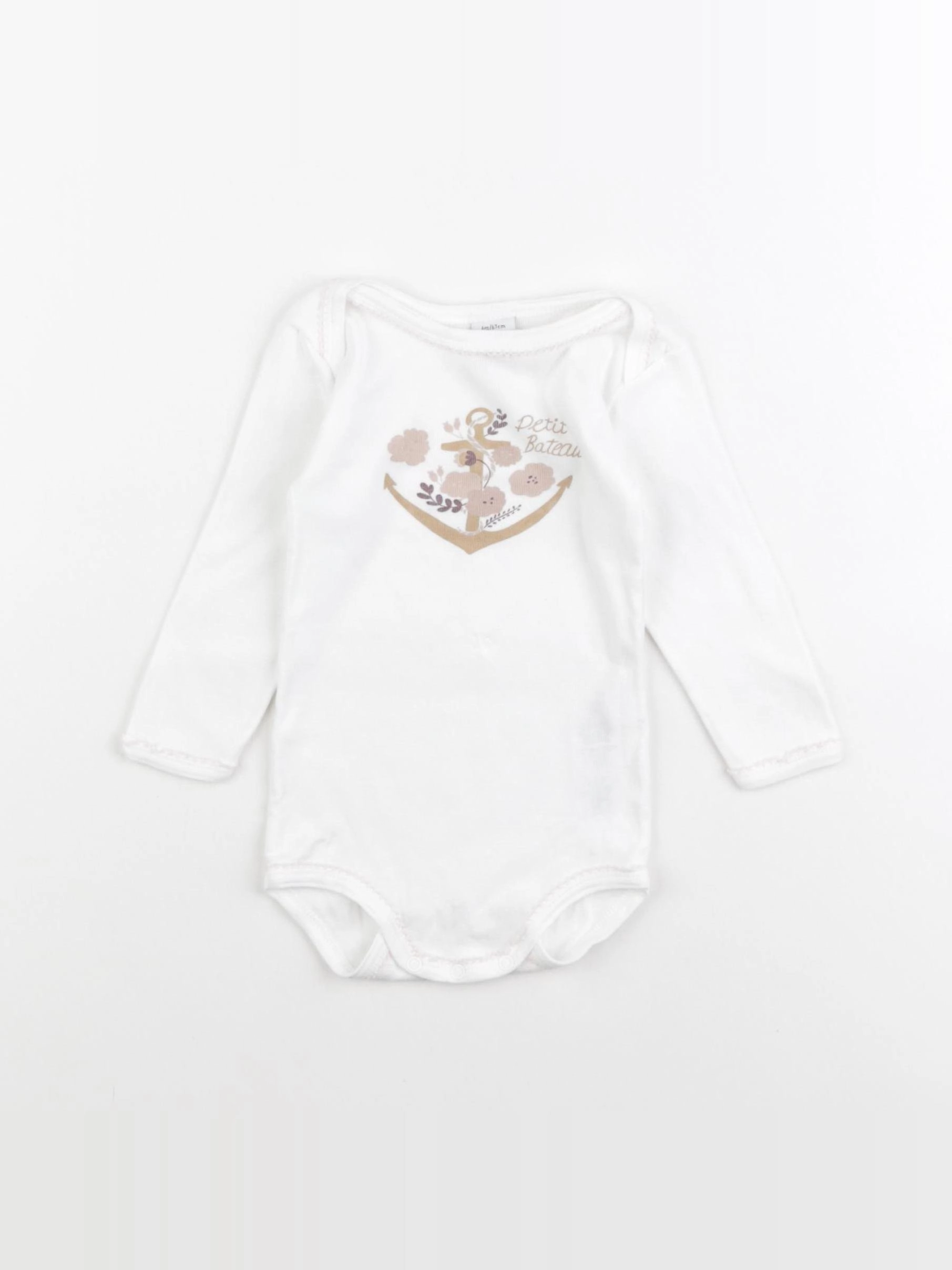 Petit Bateau - body blanc - 6 mois