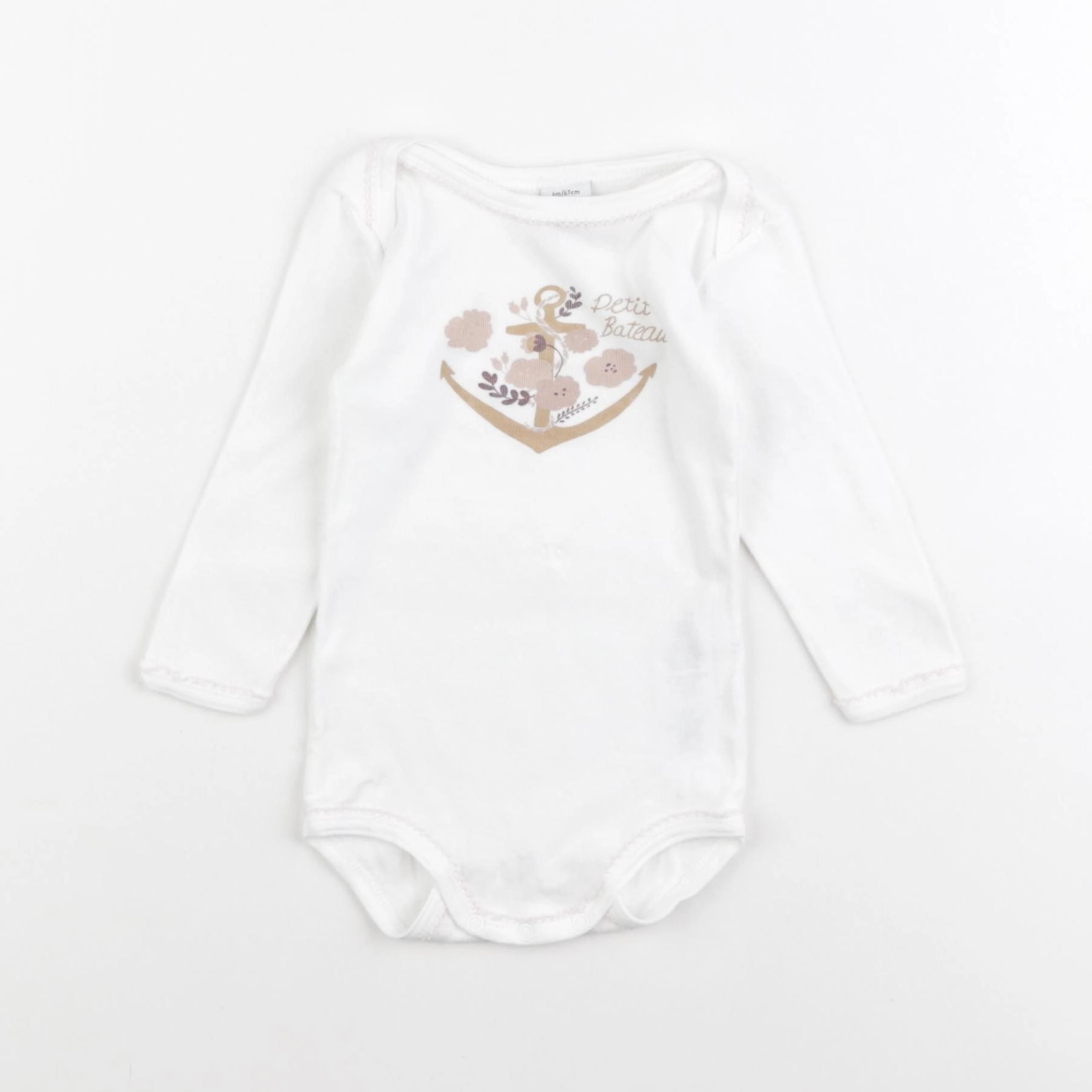 Petit Bateau - body blanc - 6 mois