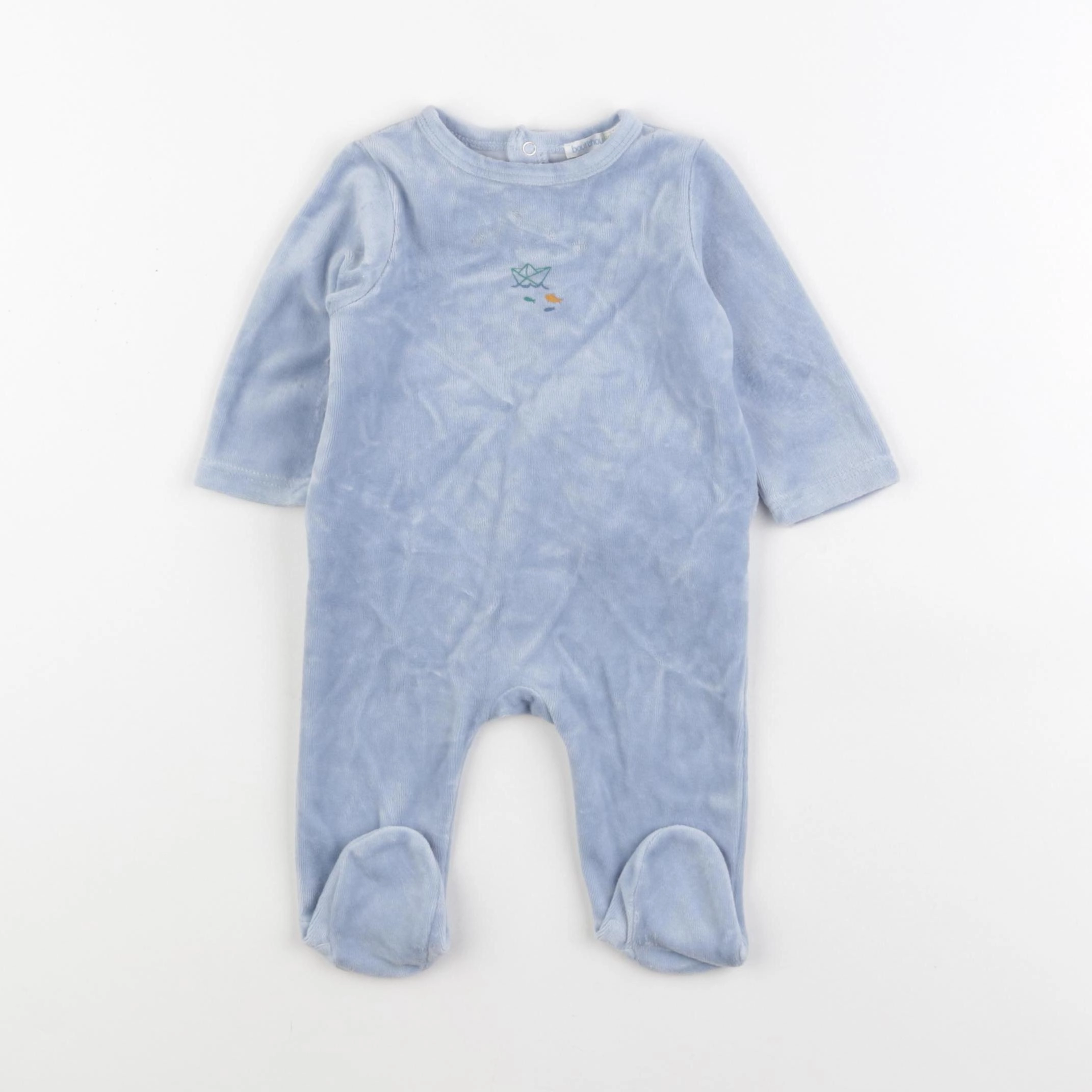 Boutchou - pyjama velours bleu - 3 mois