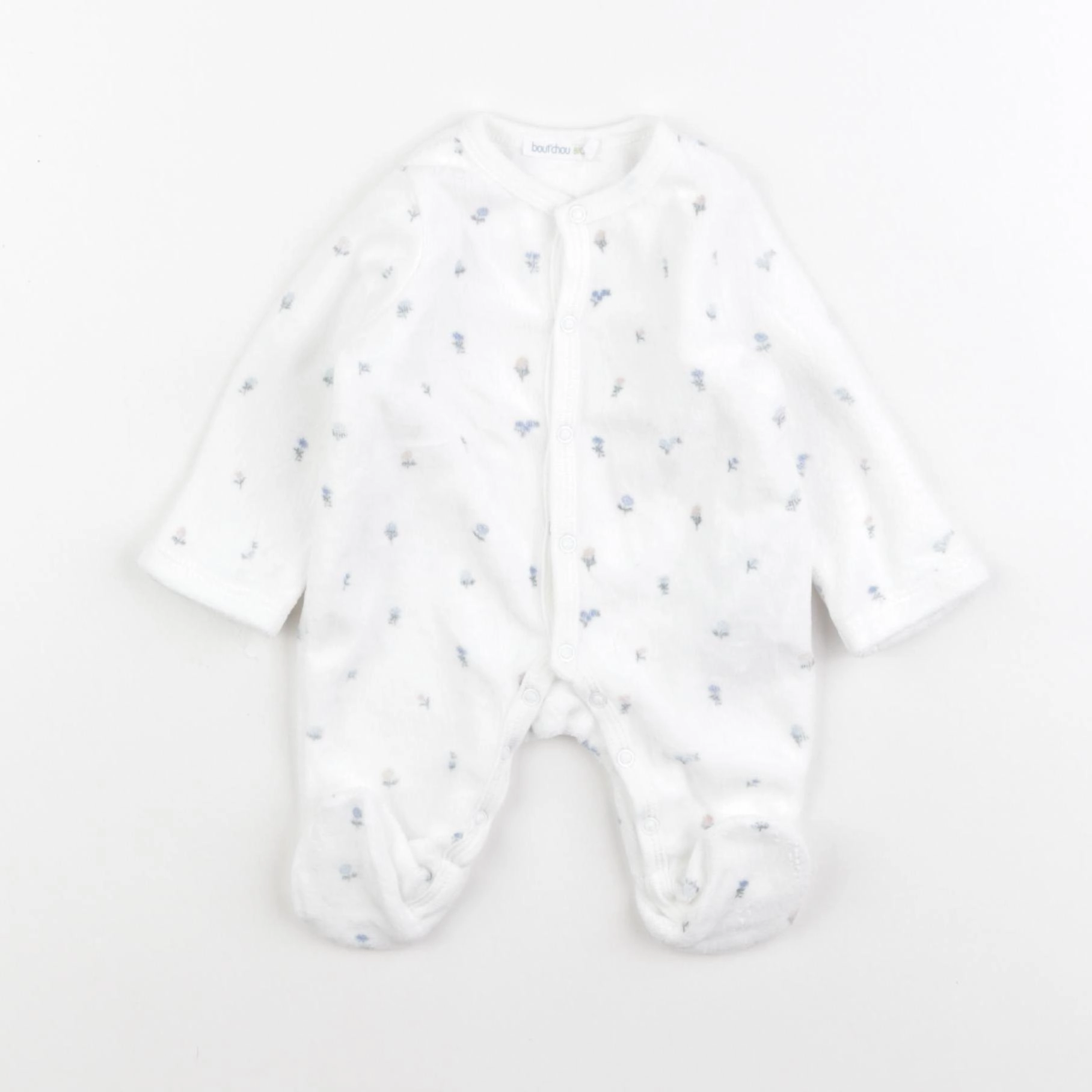 Boutchou - pyjama velours blanc - 0 mois