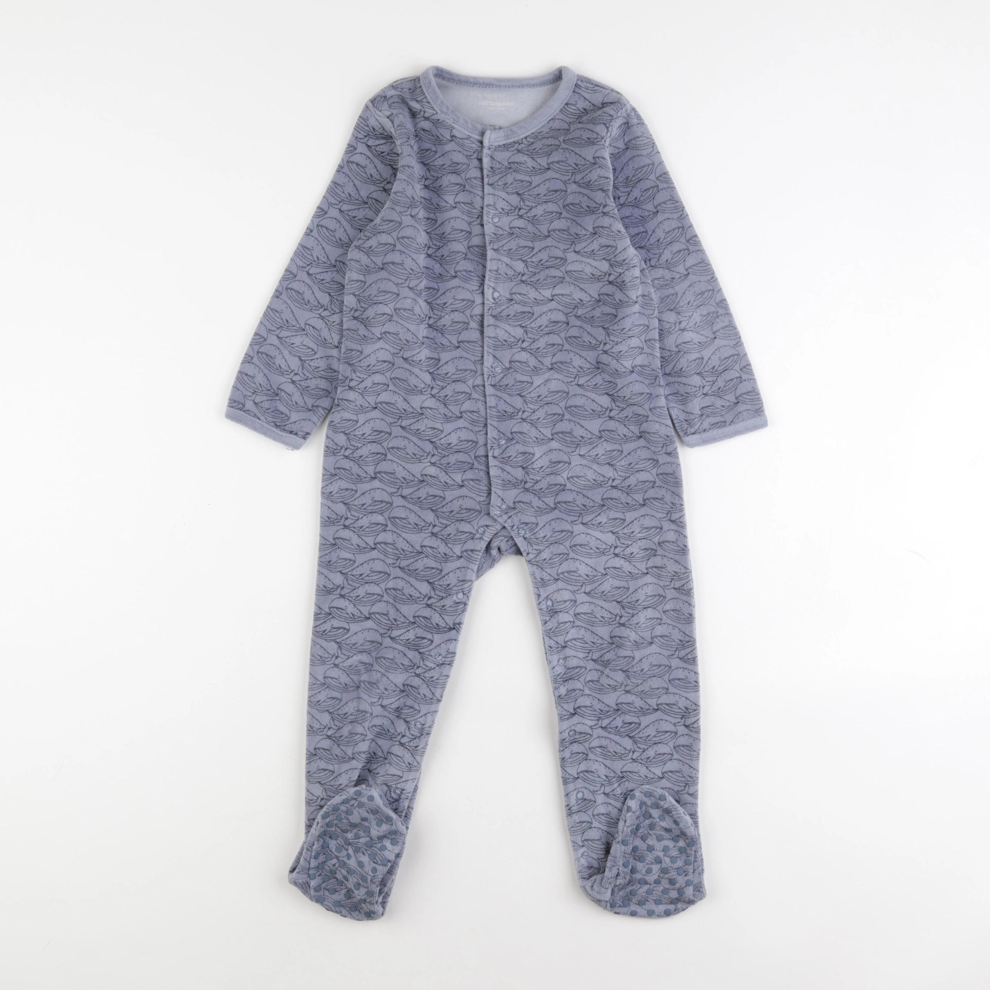 Vertbaudet - pyjama velours bleu - 3 ans
