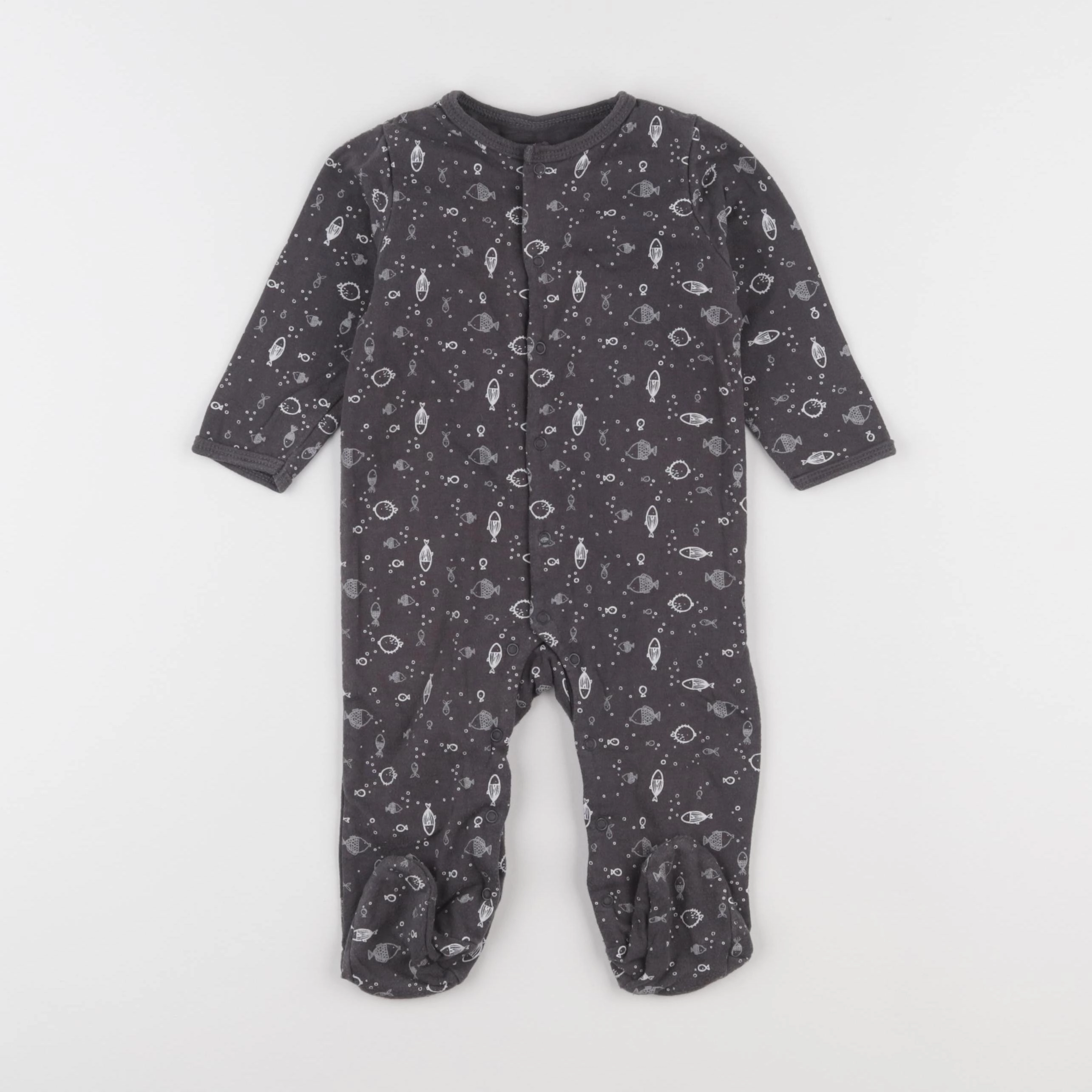 Vertbaudet - pyjama coton gris - 9 mois