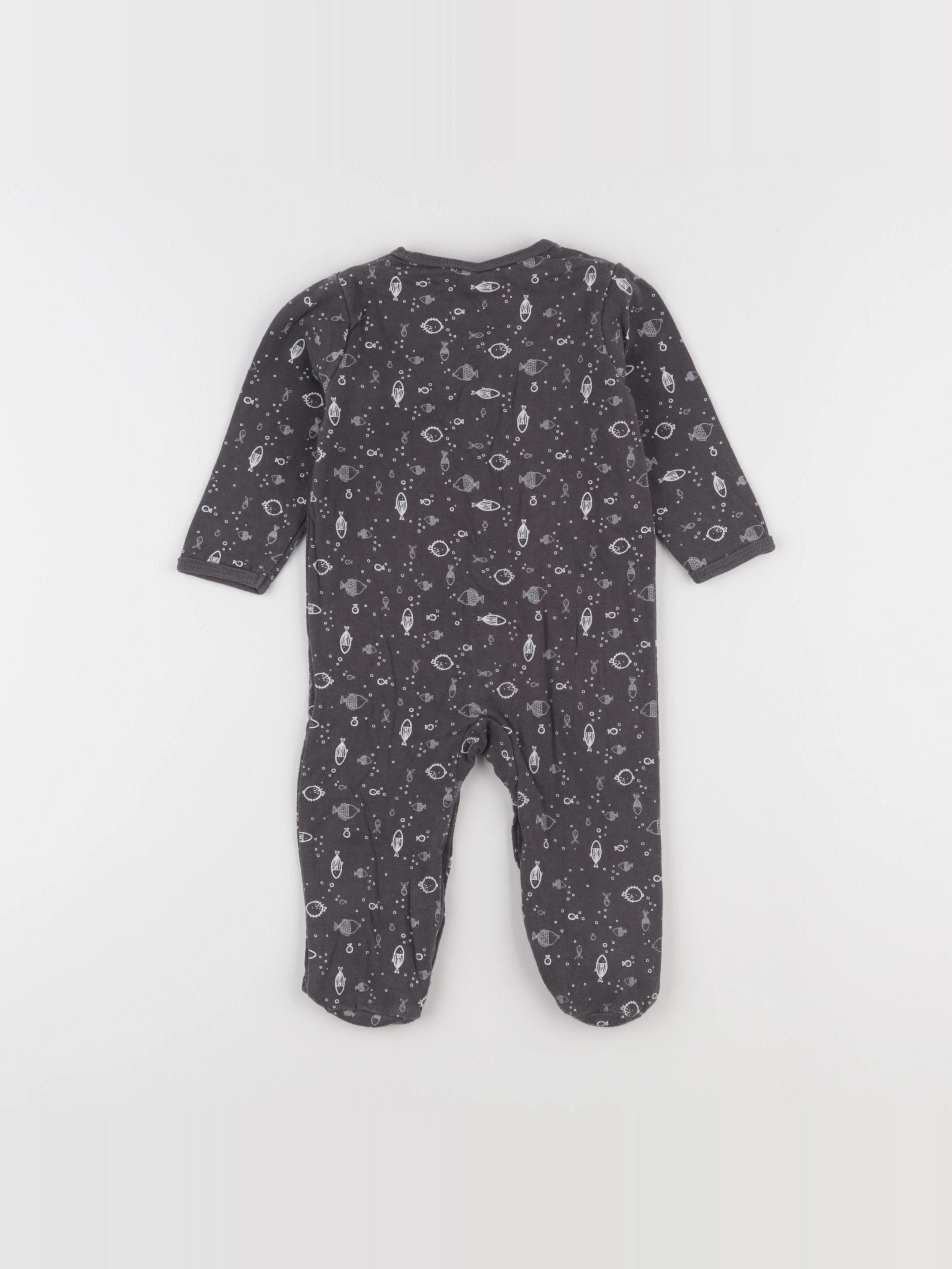 Vertbaudet - pyjama coton gris - 9 mois