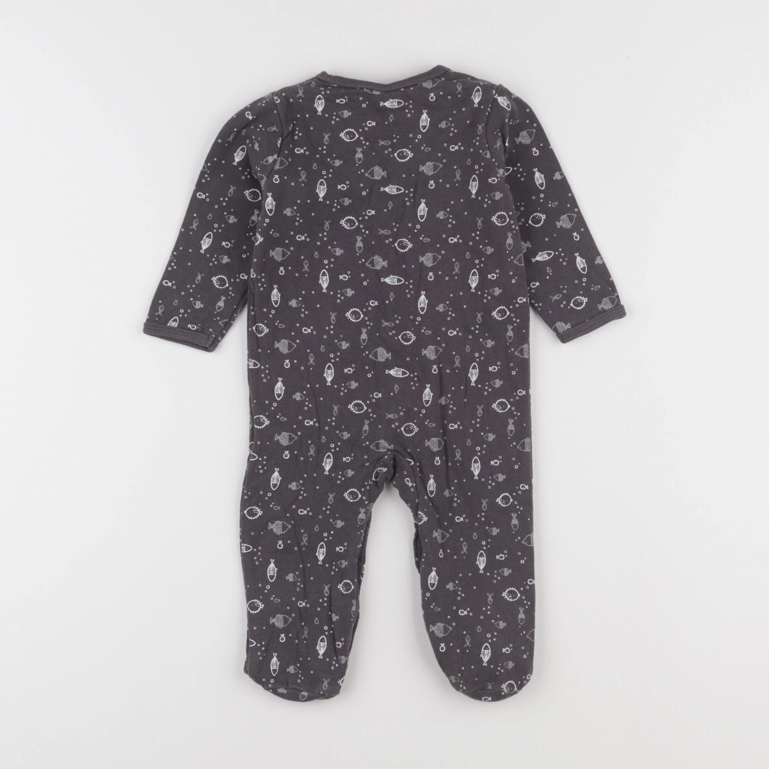 Vertbaudet - pyjama coton gris - 9 mois