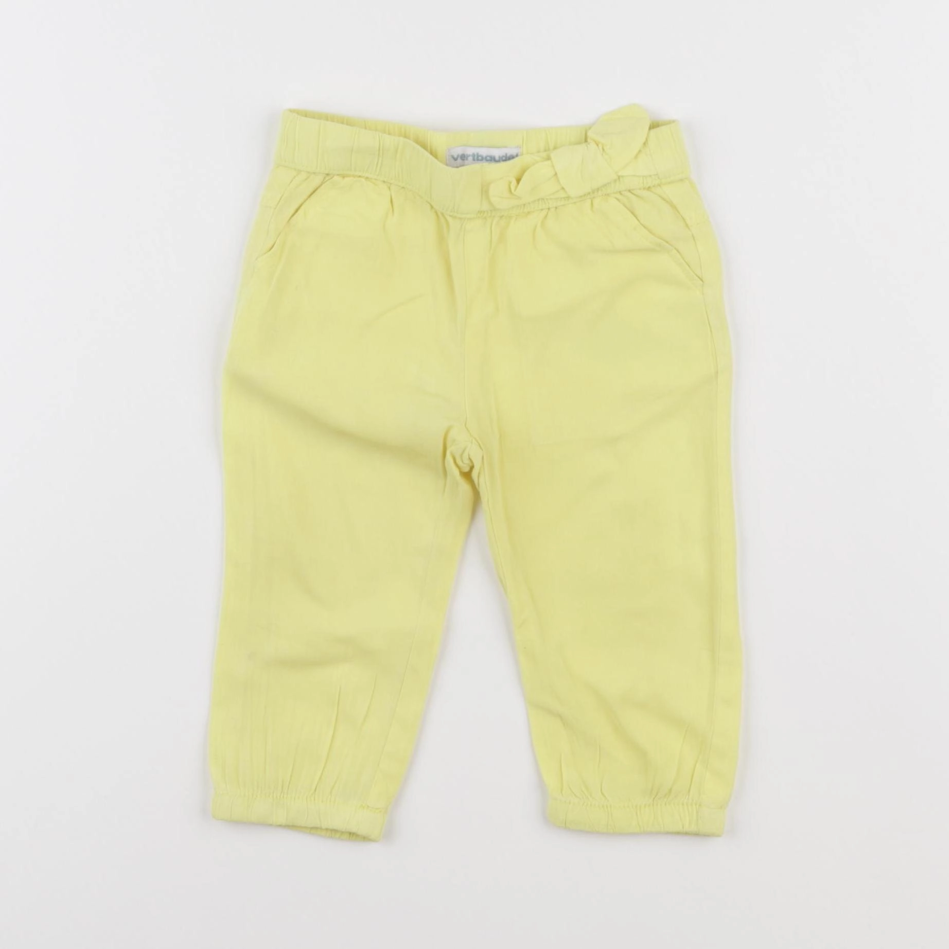 Vertbaudet - pantalon jaune - 9 mois