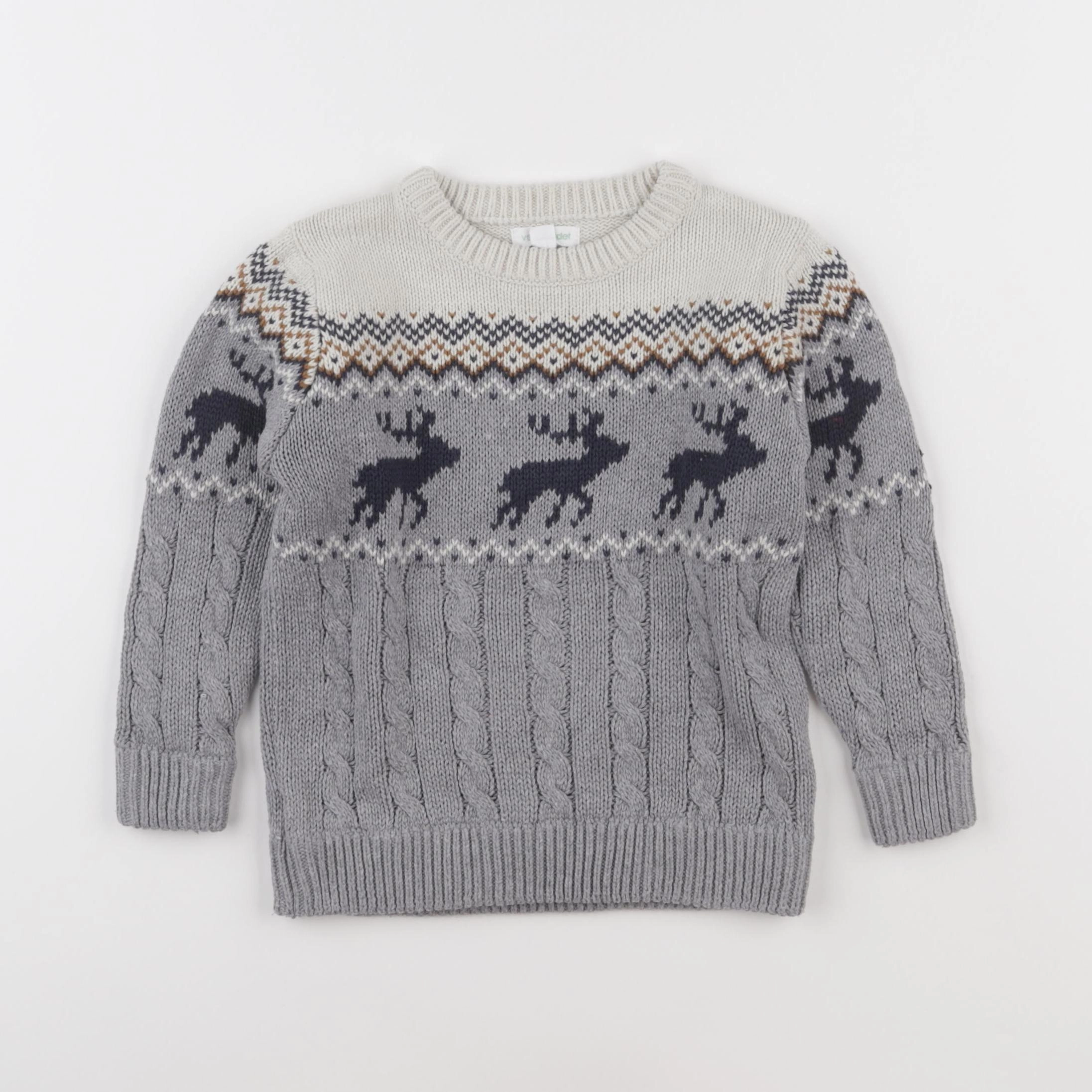 Vertbaudet - pull gris - 3 ans