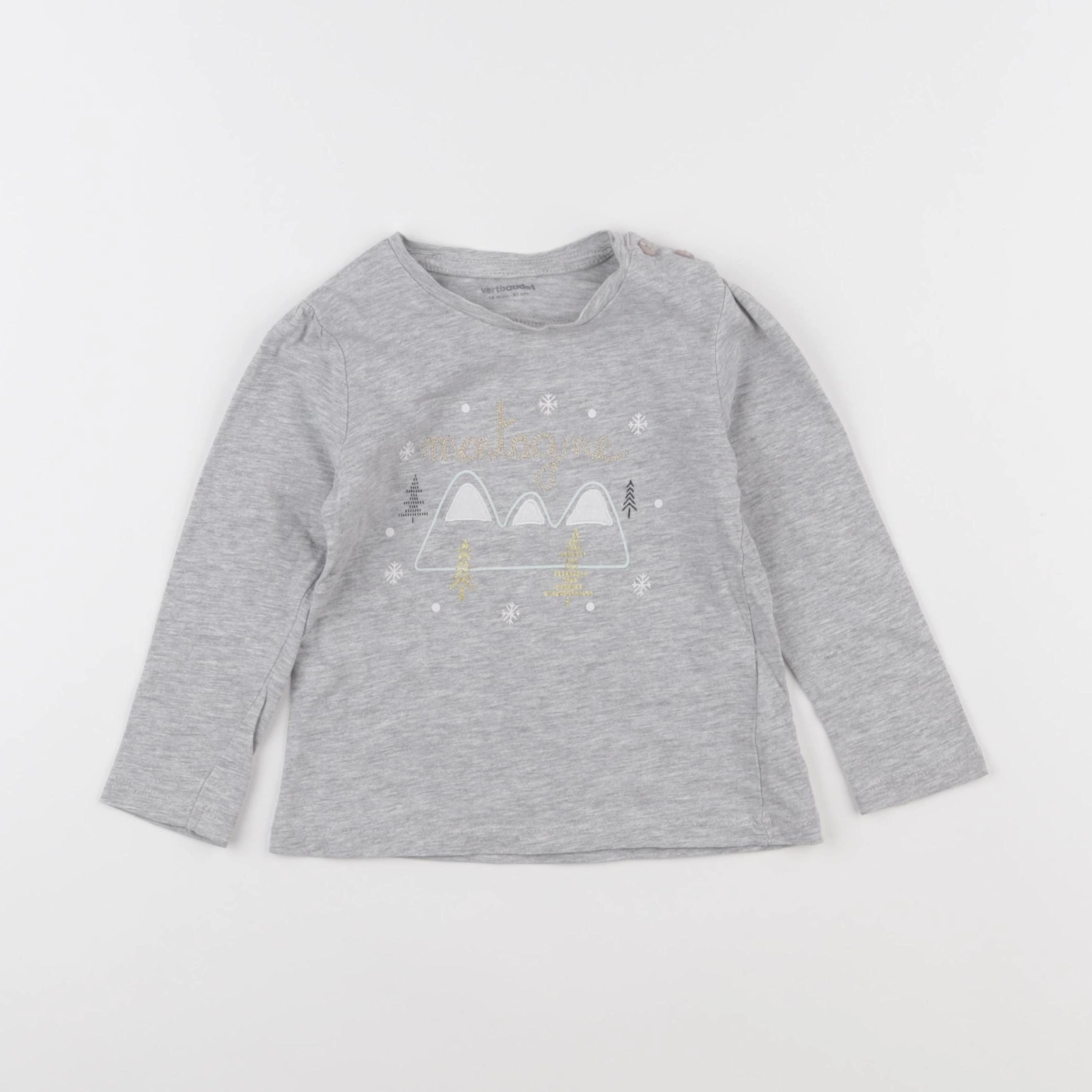 Vertbaudet - tee-shirt gris - 18 mois