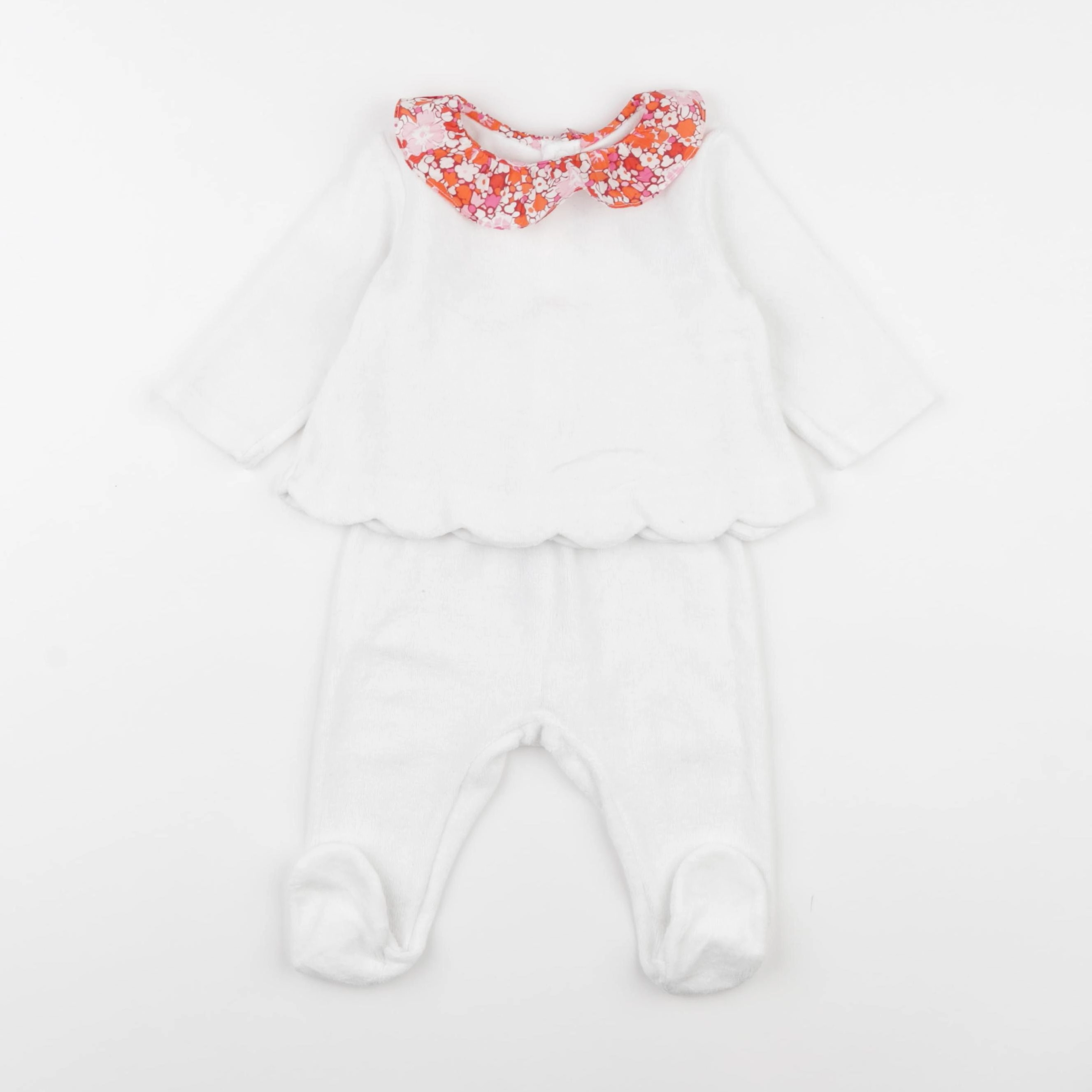 Jacadi - pyjama velours blanc - 6 mois