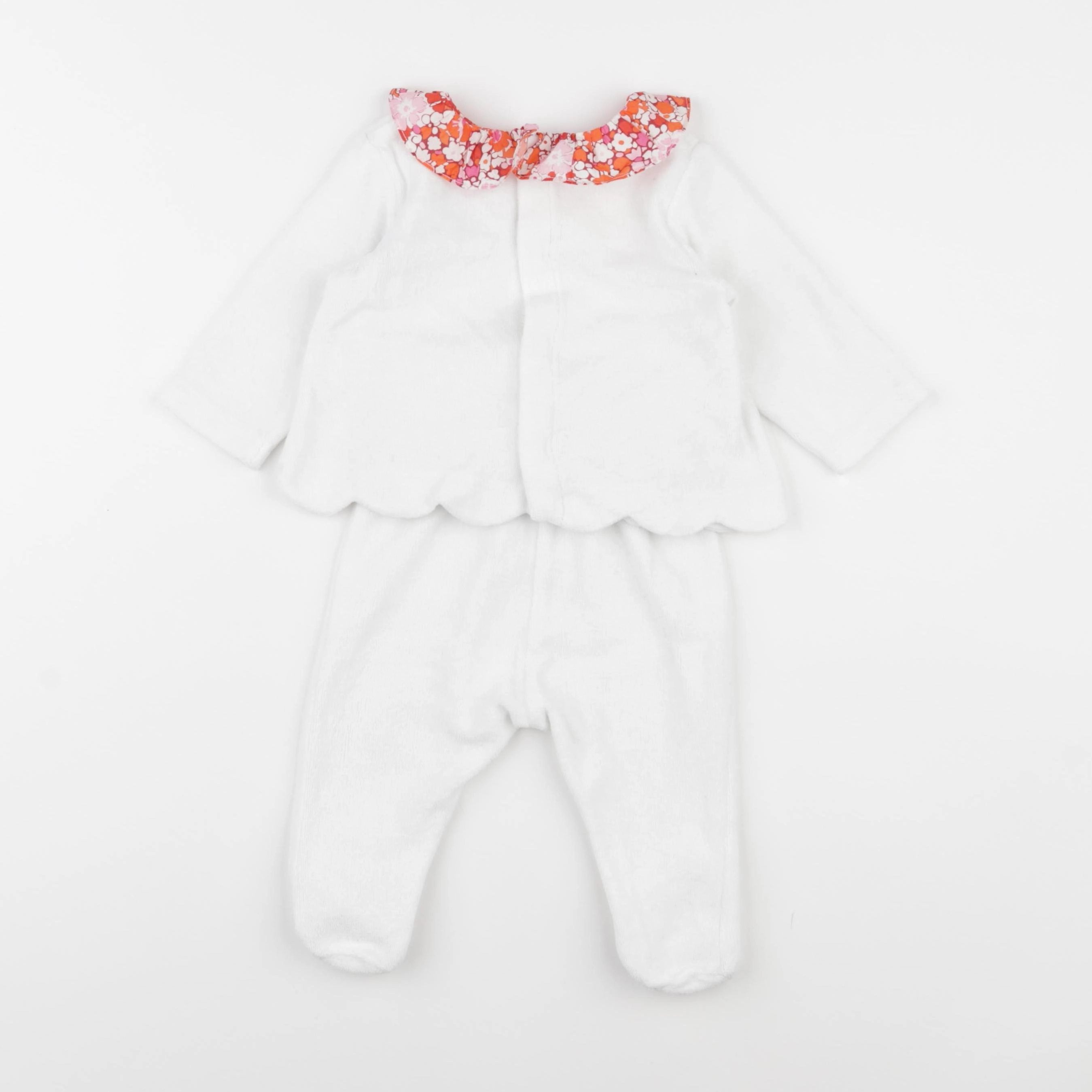 Jacadi - pyjama velours blanc - 6 mois